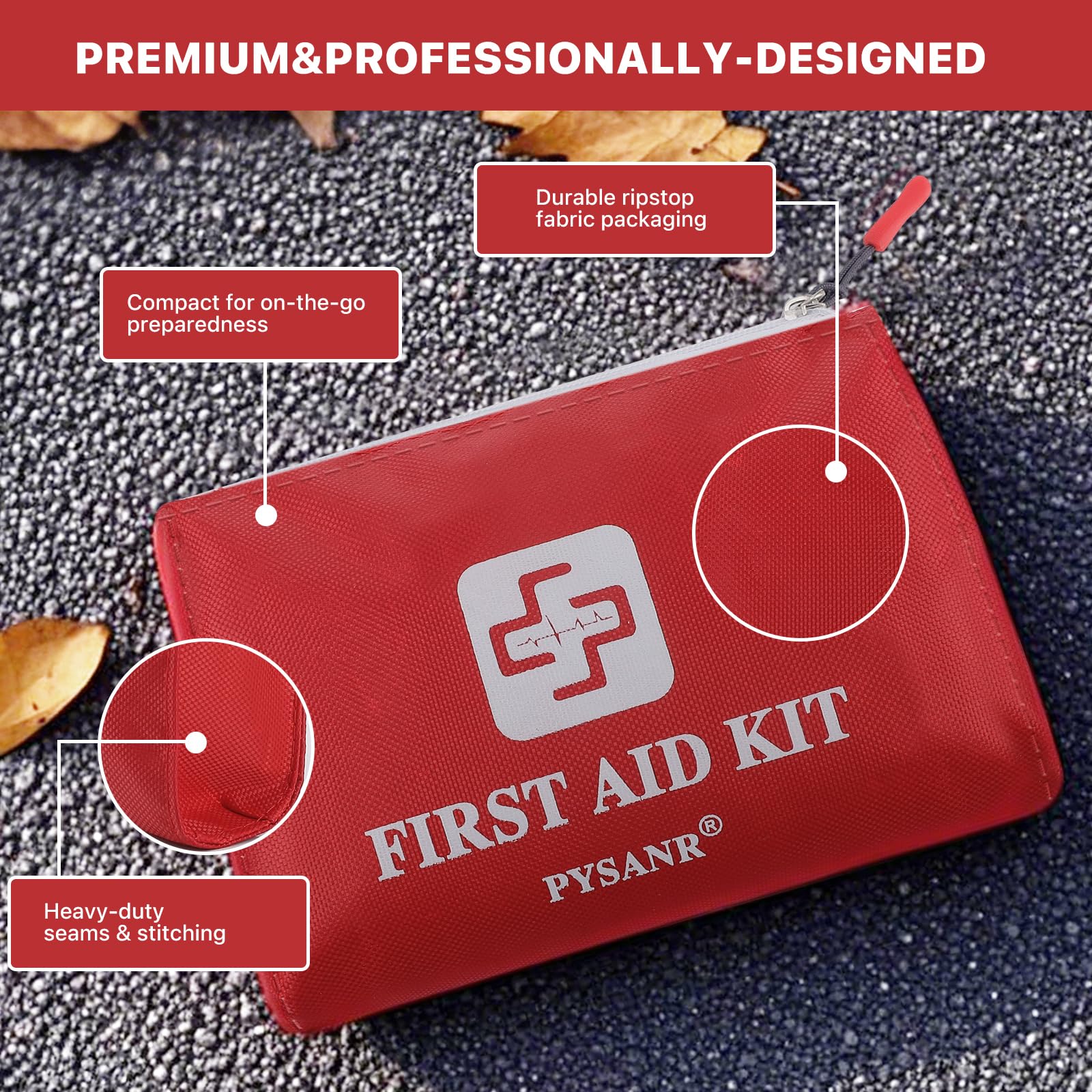 150-Piece Small First Aid Kit with Foil Blanket & Scissors - Emergency Medical Supplies for Home, Camping, Travel, Sports, Office, Outdoor, Car, School - Perfect for First Aid Emergencies, Outdoor Adventures & Everyday Safety