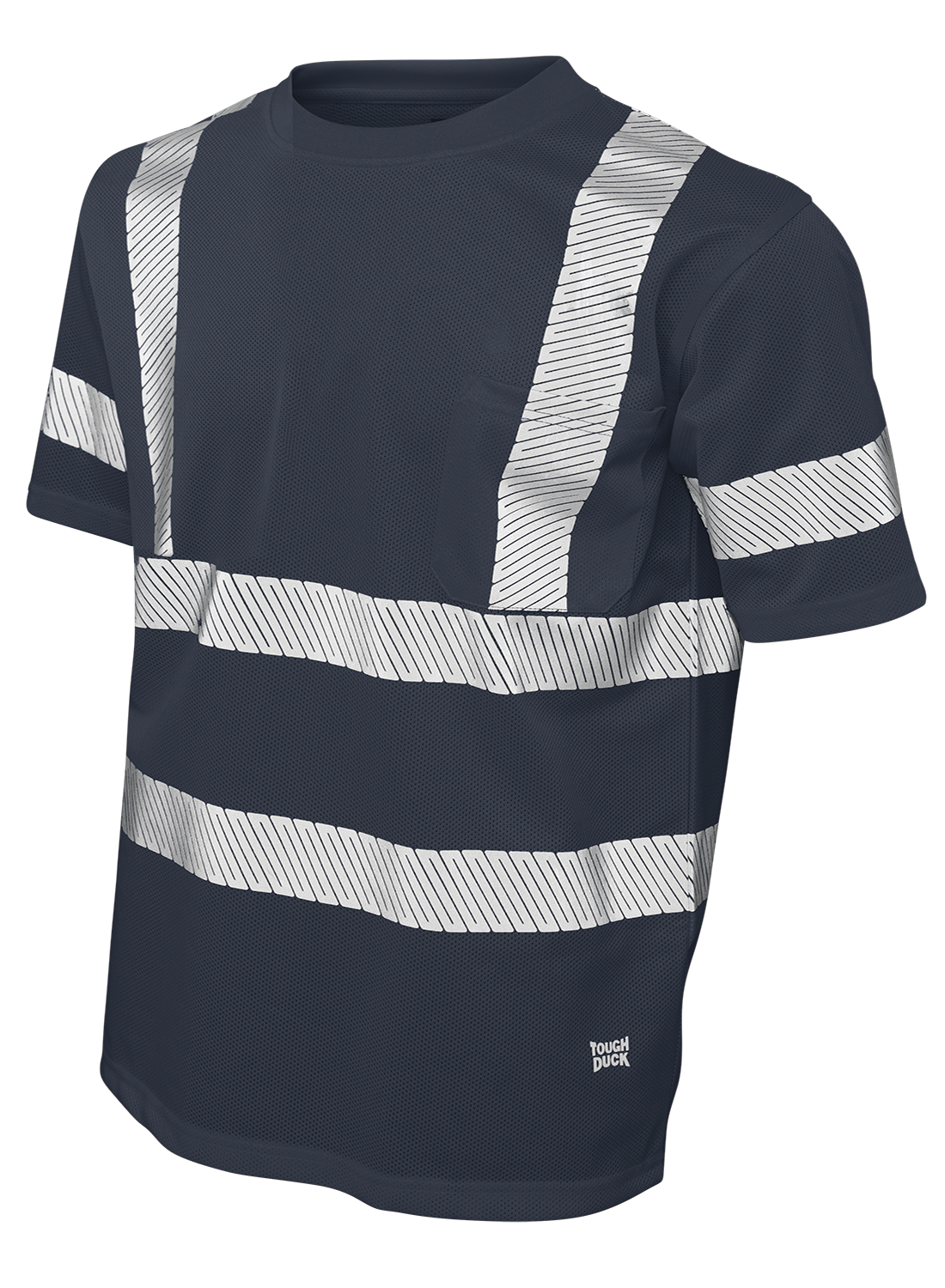 Tough Duck MicroMesh Short Sleeve Hi-Visibility Safety T-Shirt with Pocket ST07 - High Visibility Workwear for Construction, Roadwork & Outdoor Safety