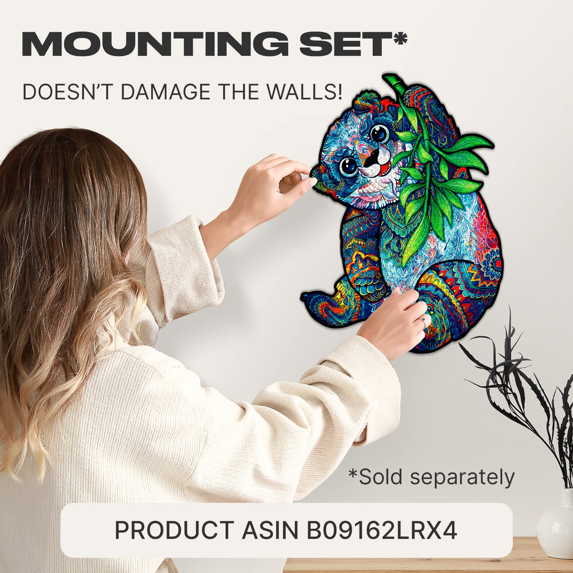 UNIDRAGON Premium 700-Piece Wooden Jigsaw Puzzle - Serious Panda Art, Large 17.3x23.2 Inches, Unique Shaped Pieces, Perfect Gift for Adults & Kids | Fun Family Activity, Home Decor, Stress Relief & Brain Teaser