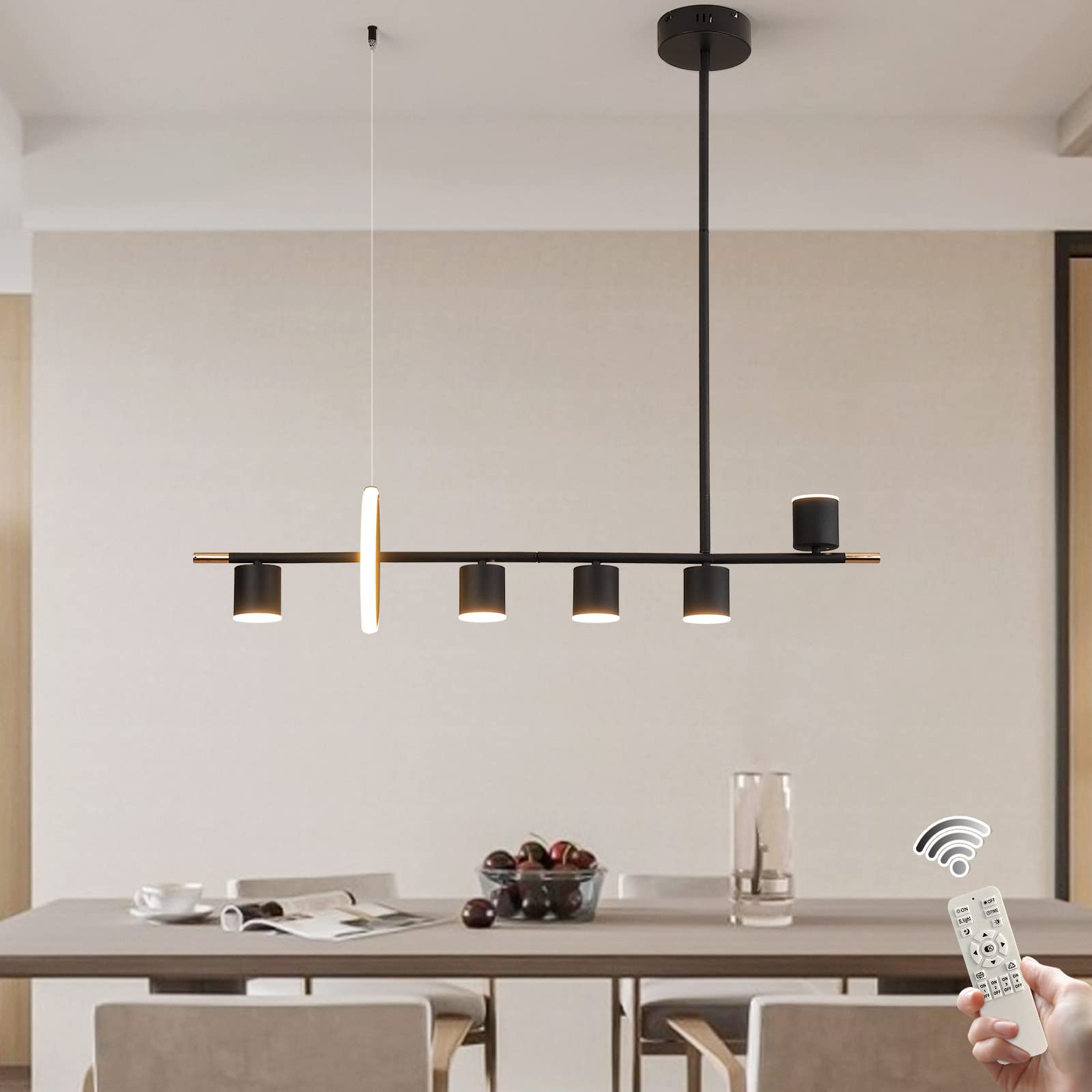 Siittoo Modern Black LED Dimmable Pendant Light - 40