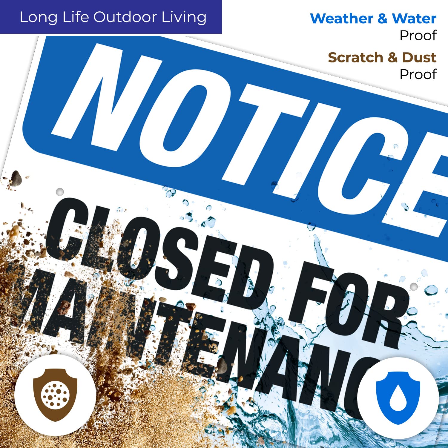 OSHA Compliant Closed For Maintenance Sign - 18x24 Inches Rustproof Aluminum - Durable Fade-Resistant Indoor/Outdoor Safety Sign - Made in USA - Perfect for Construction Sites, Warehouses & Business Closures