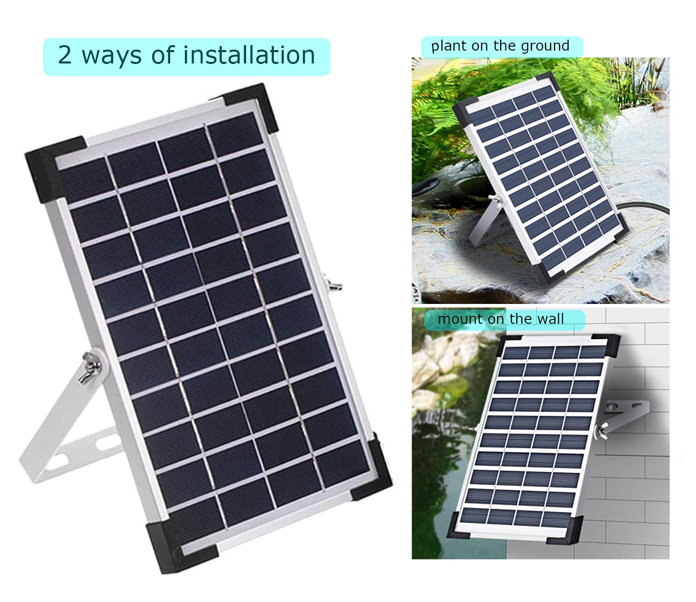 5W Solar Fountain Pump with Battery Backup - Submersible Solar Water Pump for Koi Pond, Bird Bath, Garden, Patio Pool - Outdoor Decoration & Water Feature for Backyard, Lawn, Yard