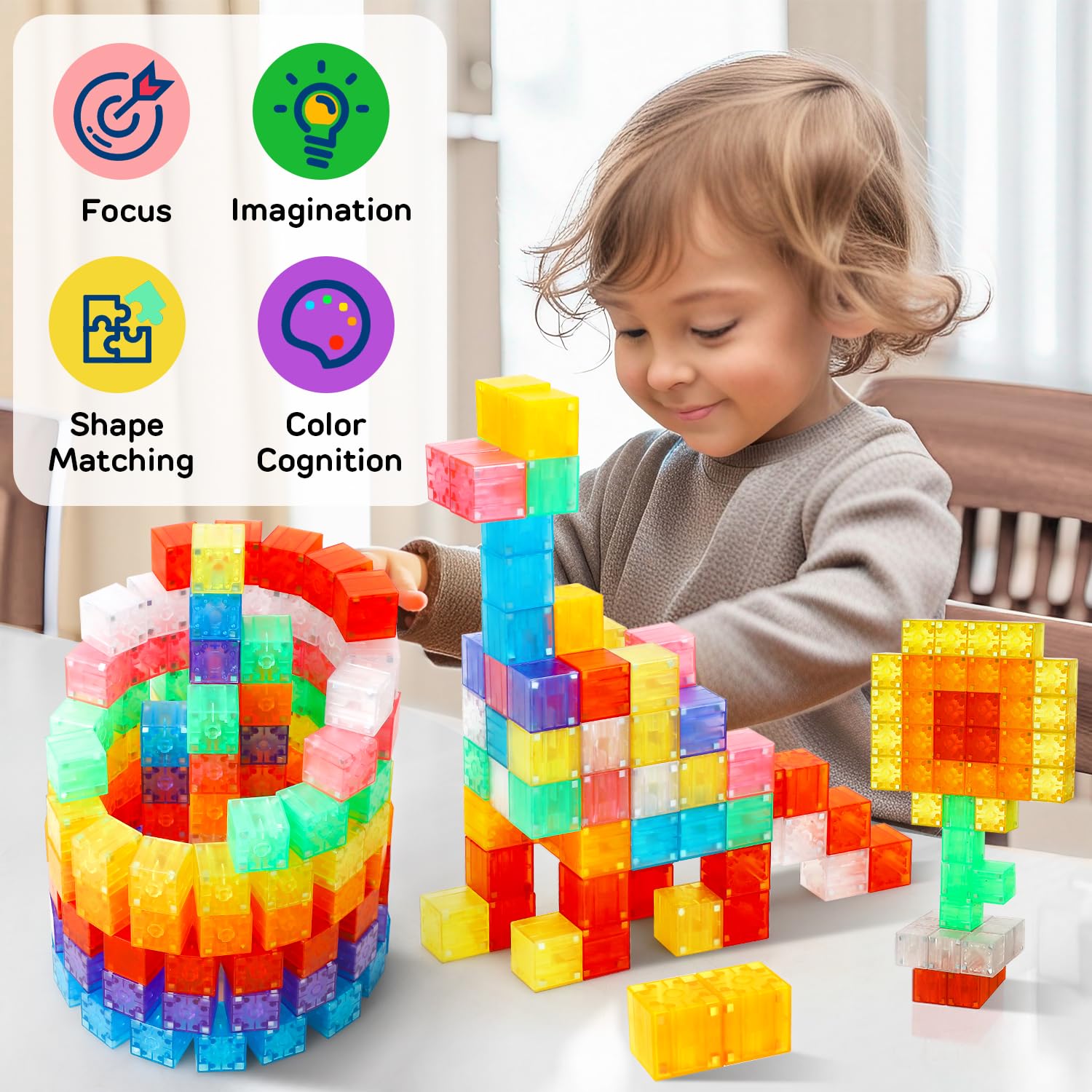 TOY Life 36PCS Magnetic Building Blocks for Kids Ages 3-8 | STEM Educational Toys for Toddlers | Creative Construction Toys for Boys & Girls | Perfect for Classroom, Birthday Gifts & Indoor Play