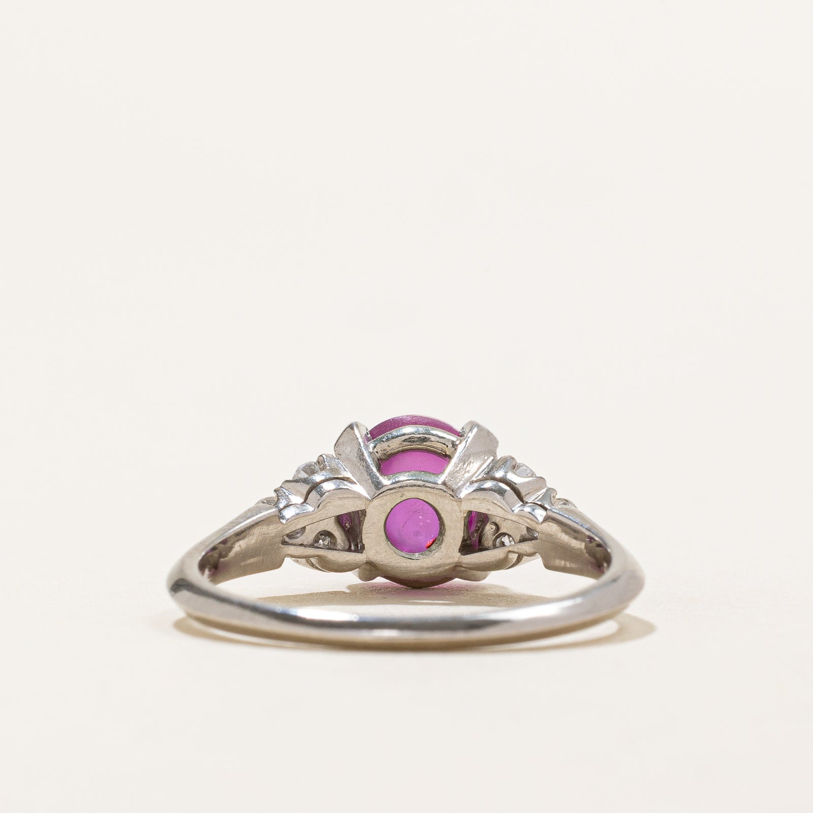 Natural Pink Sapphire and Diamond Engagement Ring 2.21ct Oval Cut with 0.18ctw Diamond Accents - Size 6.25 - Perfect for Proposals, Anniversaries & Special Occasions
