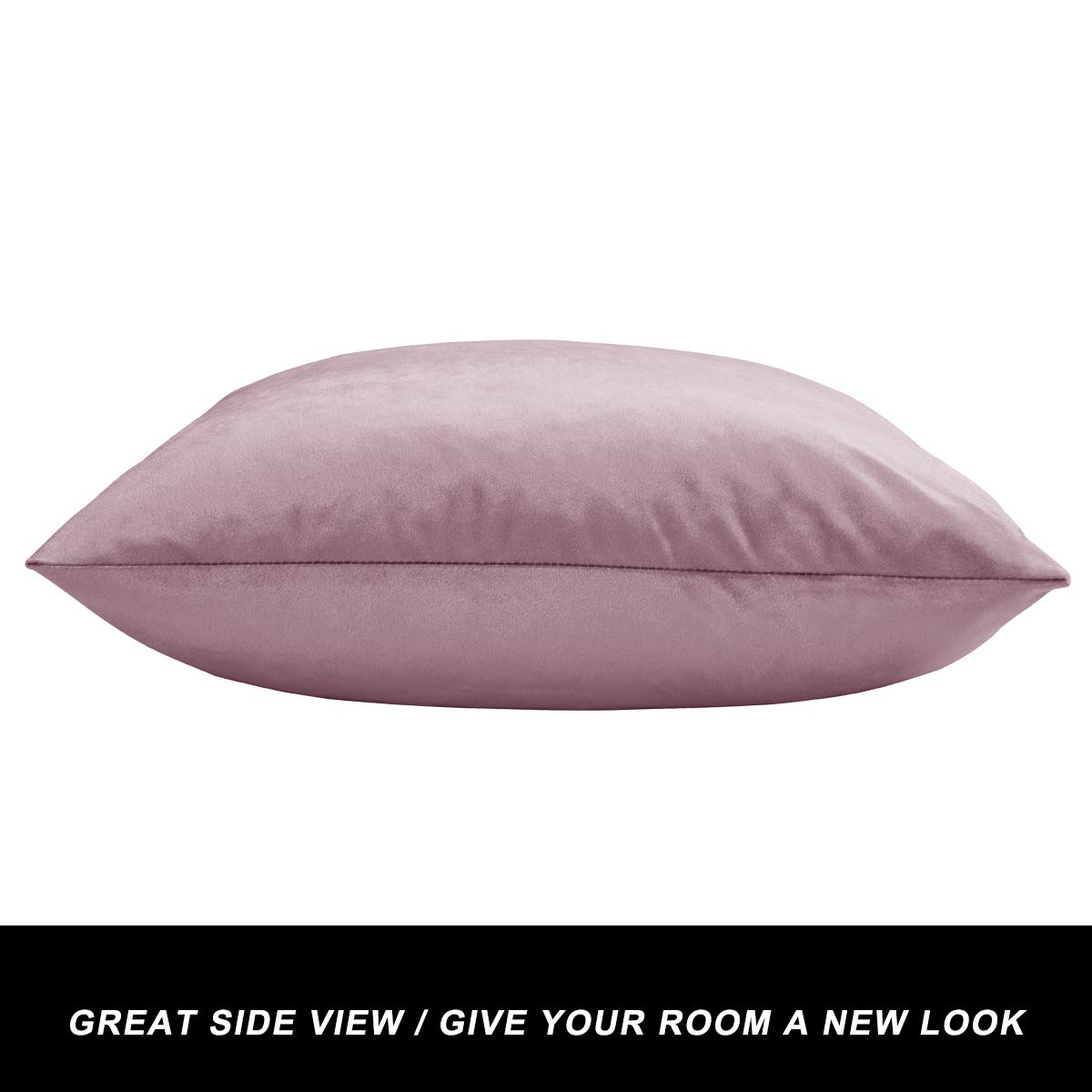 GIGIZAZA 16x16 Decorative Throw Pillow Covers Set of 2 - Soft Velvet Square Couch Pillows in Sweet Lilac, Boho Style Home Decor for Living Room, Bedroom & Sofa