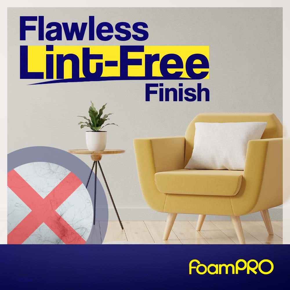 Foampro 2 Inch Fine Finish Paint Roller Kit - Includes 1 Plastic Paint Tray, 1 Roller Handle & 10 Foam Rollers | Mini Foam Roller Set with Roller Pan | Professional Home Painting Supplies & Wall Painting Tools | Perfect for Interior Walls, Cabinets & DIY Projects (162KIT)