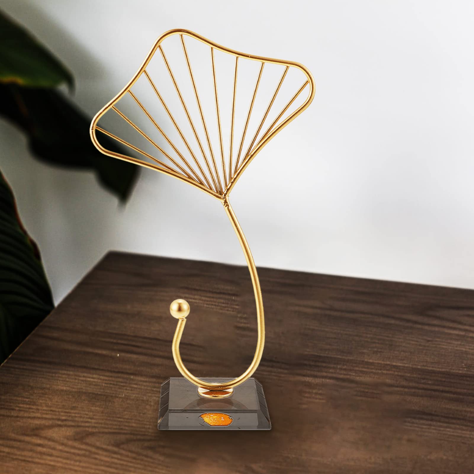 PRETYZOOM Iron Leaves Sculpture - Elegant Metal Home & Office Decor, Desktop Ornament for Living Room, Bedroom, or Workspace Decoration