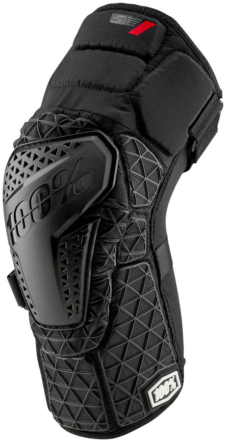 100% Surpass Knee Guards - Black, Large Size with Rubberized Ventilated Outer Shell for Maximum Protection - Ideal for Cycling, Skateboarding, and Outdoor Sports