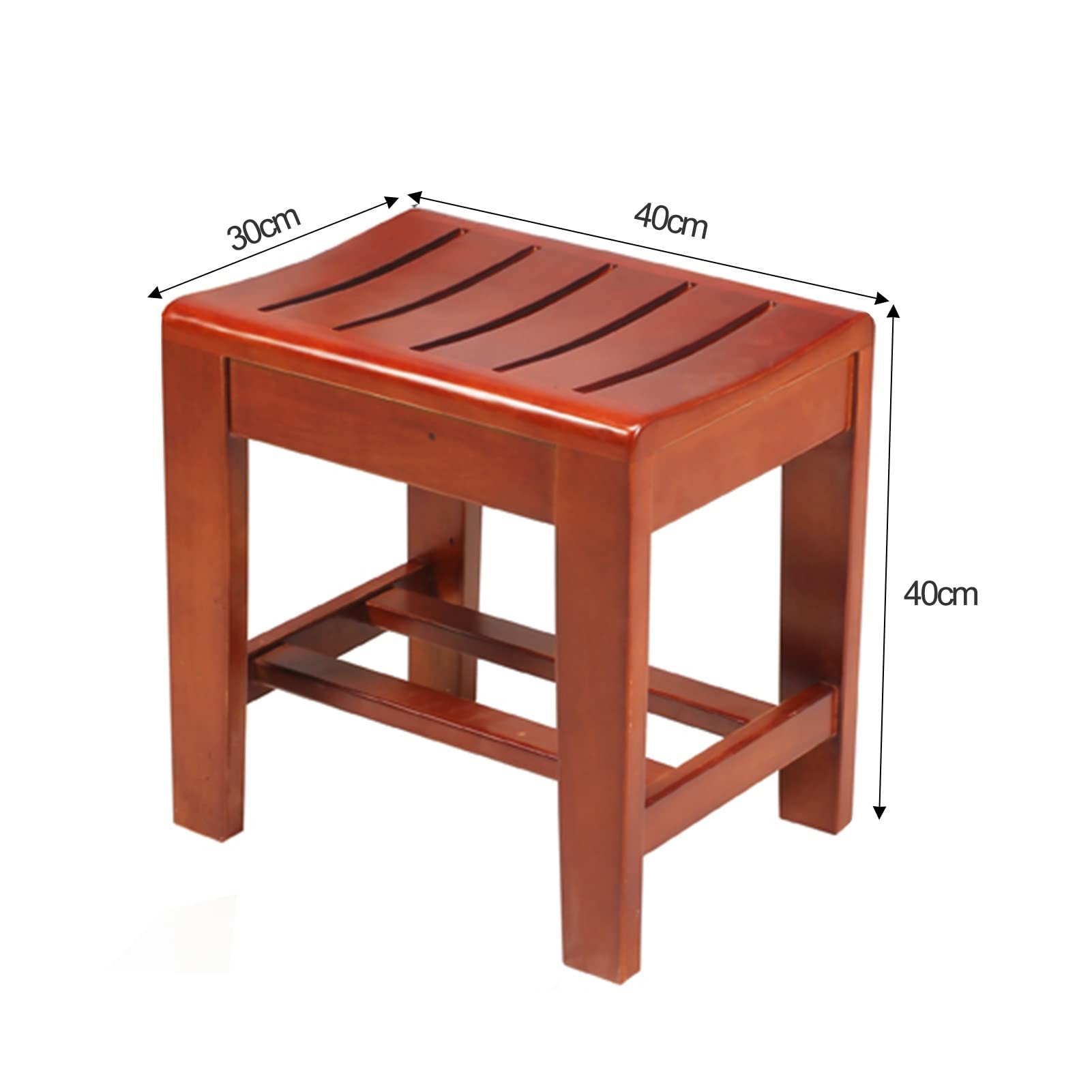 Waterproof Wooden Shower Stool - Spa Bath Seat & Foot Stool for Bathroom, Shower, and Relaxation - Cozy Wooden Bench for Small Spaces - Perfect for Elderly, Kids & Home Spa Use