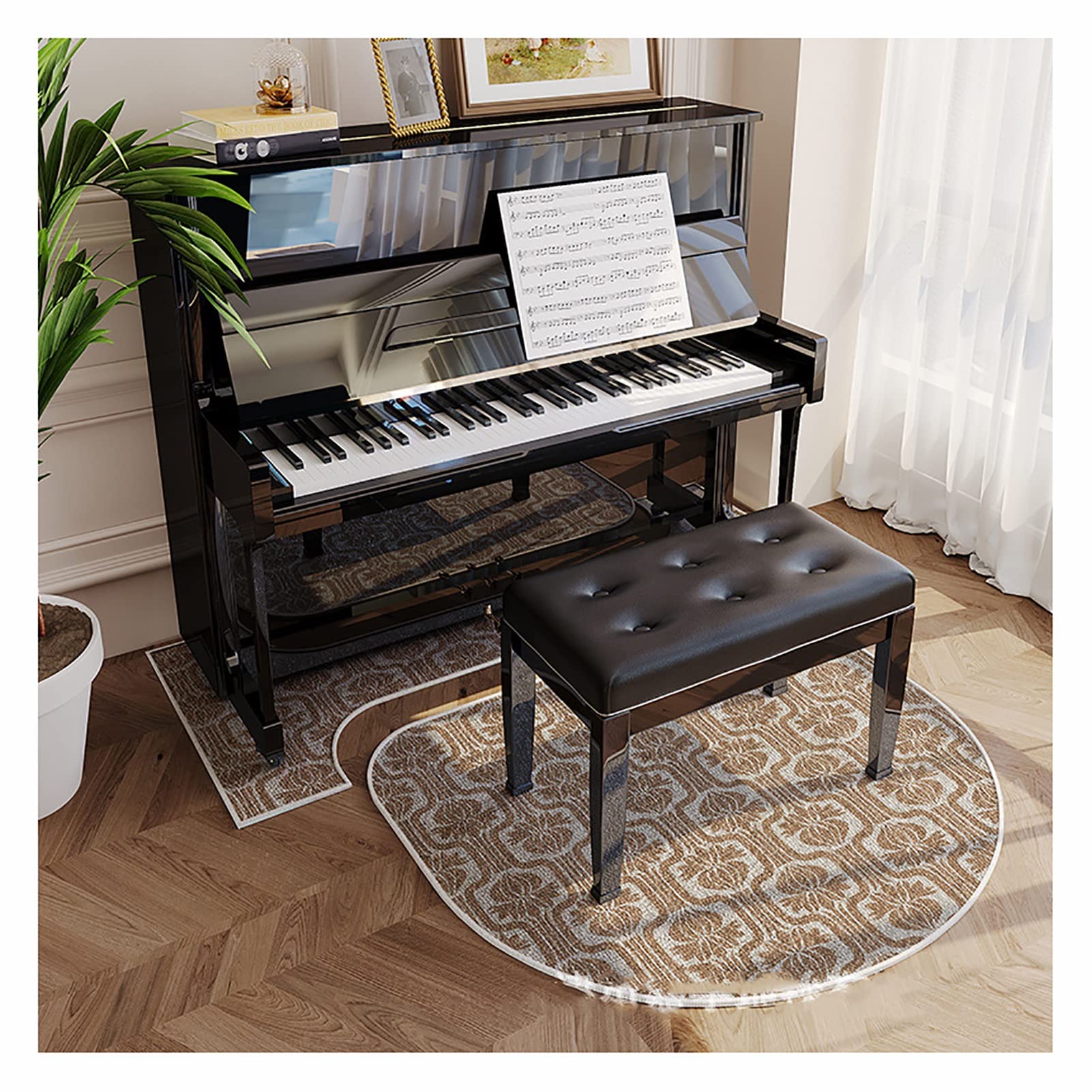 Premium Soundproof Rug for Piano - Upright Piano Carpet Protector with Non-Slip Backing, Noise Reducing Acoustic Pad for Floor Protection (70x16 Inches, Style 2) - Perfect for Home Studios, Music Rooms & Noise-Sensitive Areas