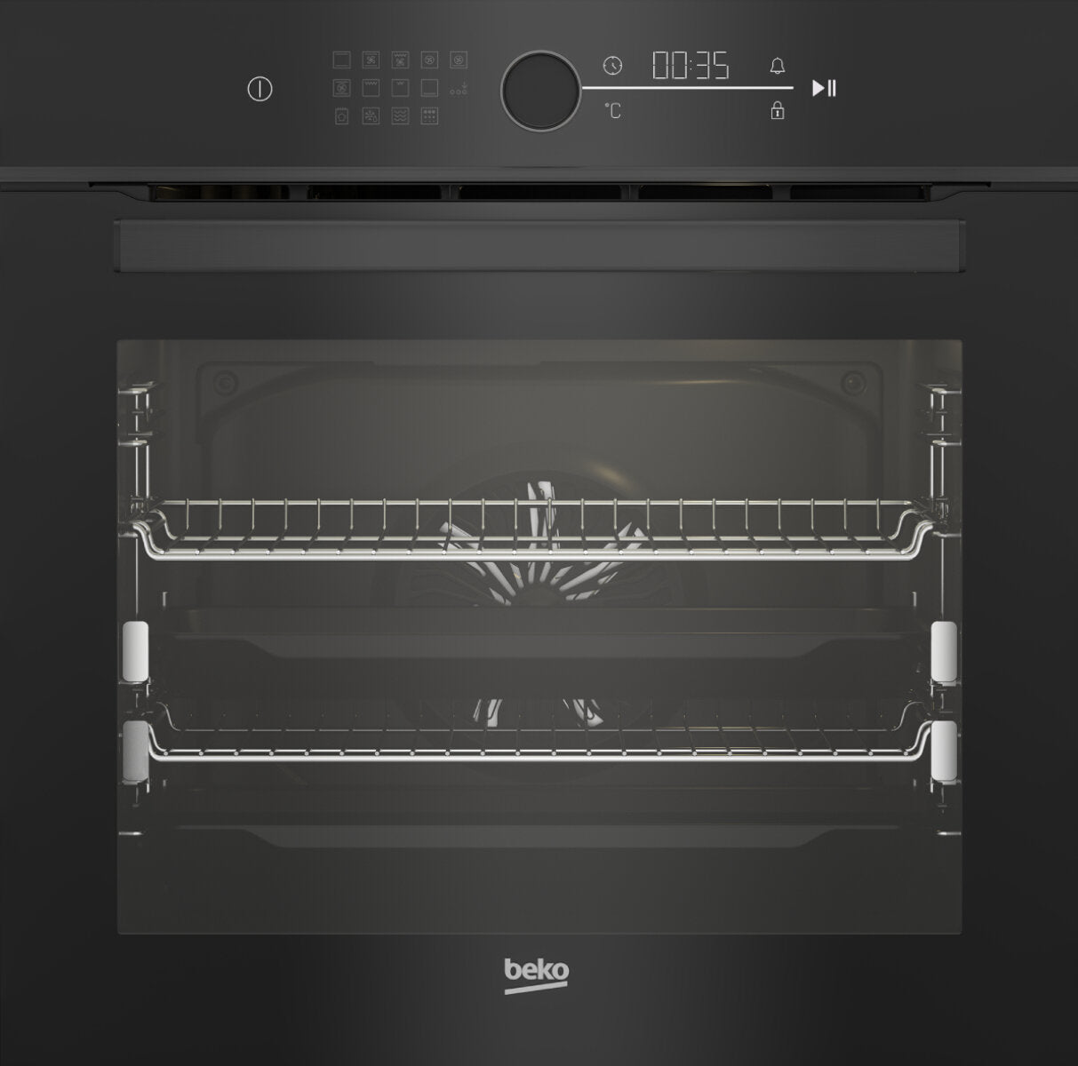Beko 60cm Dark Stainless Steel Pyrolytic Oven with Meat Probe & Airfry Function - BBO6852PDX | Self-Cleaning, Multi-Function Cooking | Perfect for Baking, Roasting & Air Frying [Carton Damage]