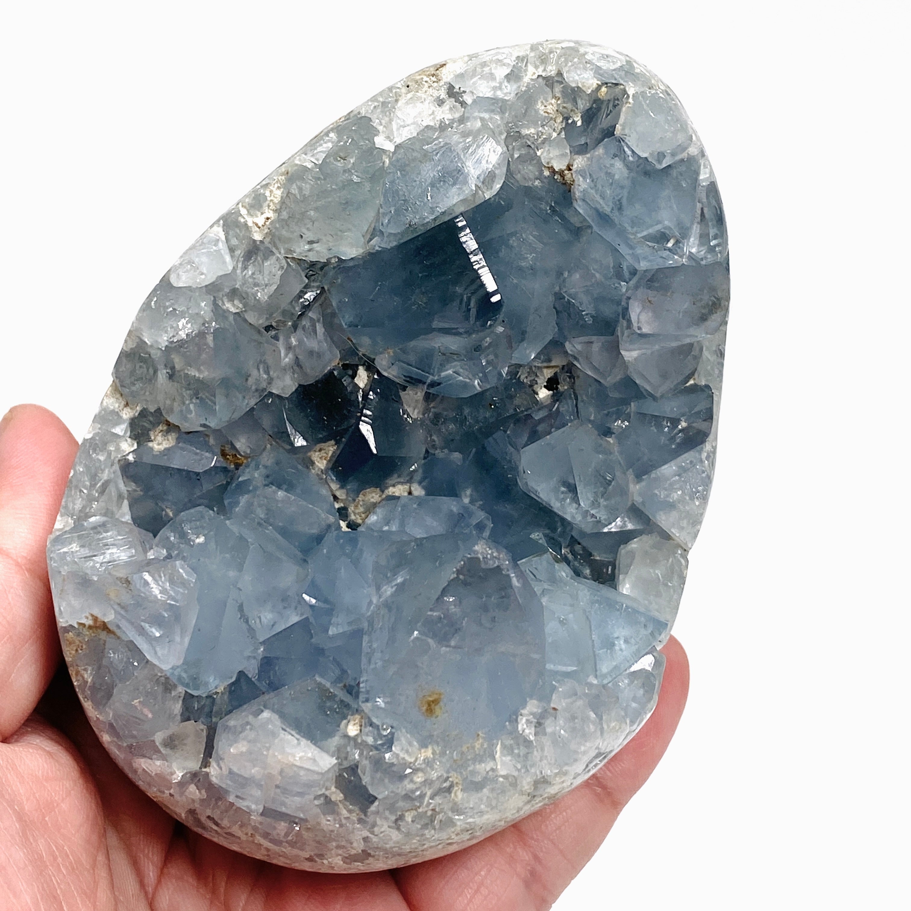 Natural Celestite Egg from Madagascar - Healing Crystal for Meditation, Energy Balancing & Home Decor (CR3717) | Perfect for Yoga Spaces, Reiki Healing & Spiritual Gifts