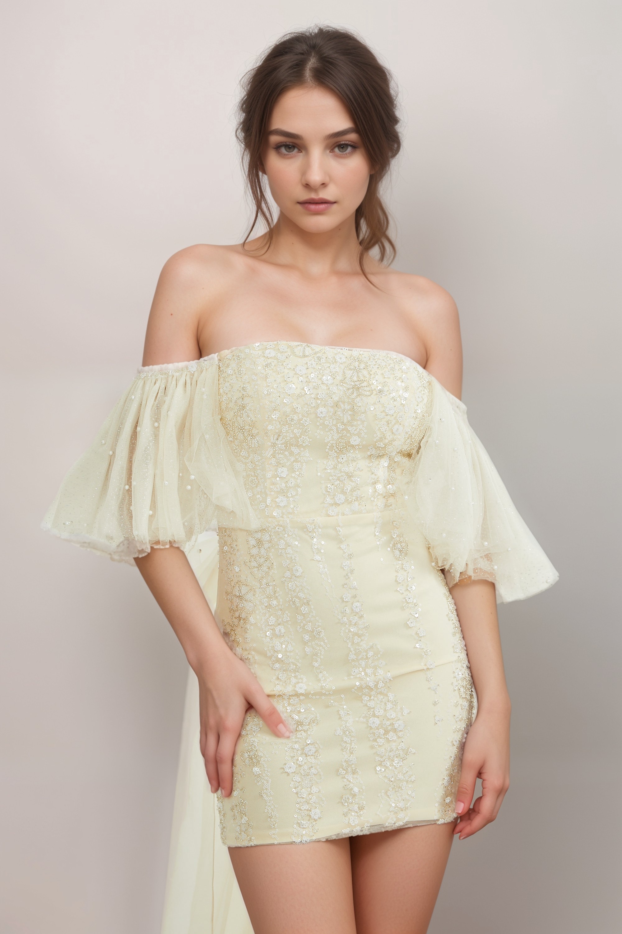 Sparkly Sequin Embellished Mesh Party Dress for Women - Elegant Evening Gown for Prom, Cocktail Parties & Special Occasions