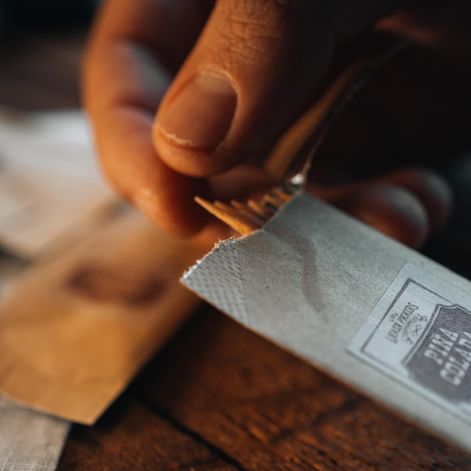 Premium Peanut Butter Whiskey Flavored Toothpicks - 25 White Birchwood Picks Aged in Spirits | Perfect for Cocktails, Parties & Whiskey Tasting