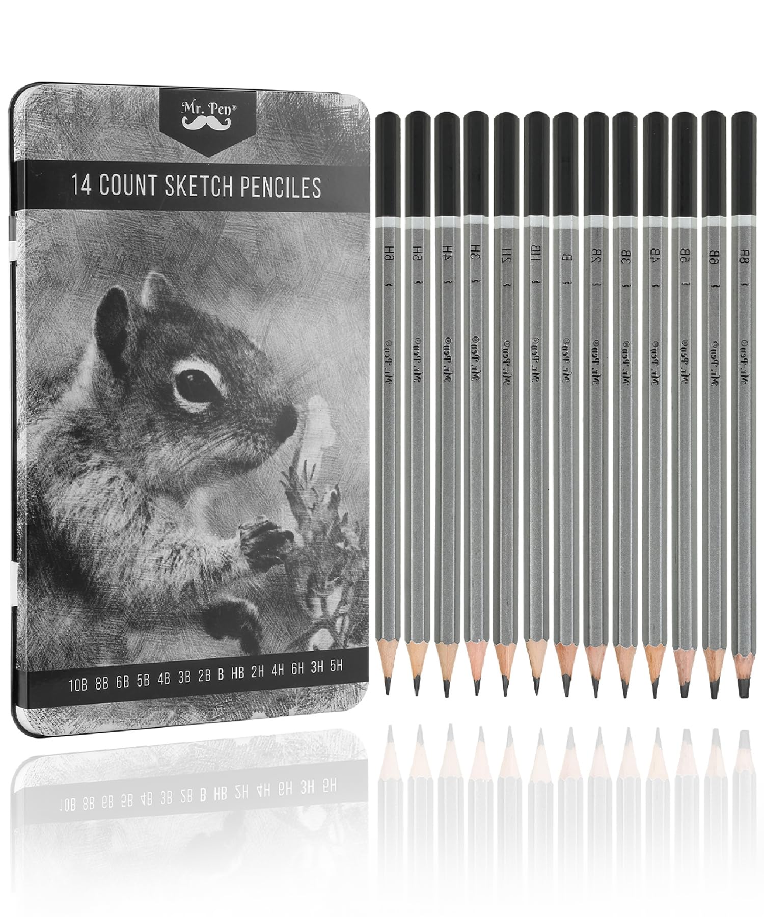 Mr. Pen- 14 Pack Professional Sketch Pencils for Drawing, Art & Shading - Graphite Pencils Set for Artists, Beginners & Sketching - Perfect for Sketching, Drawing, Shading & Professional Artwork