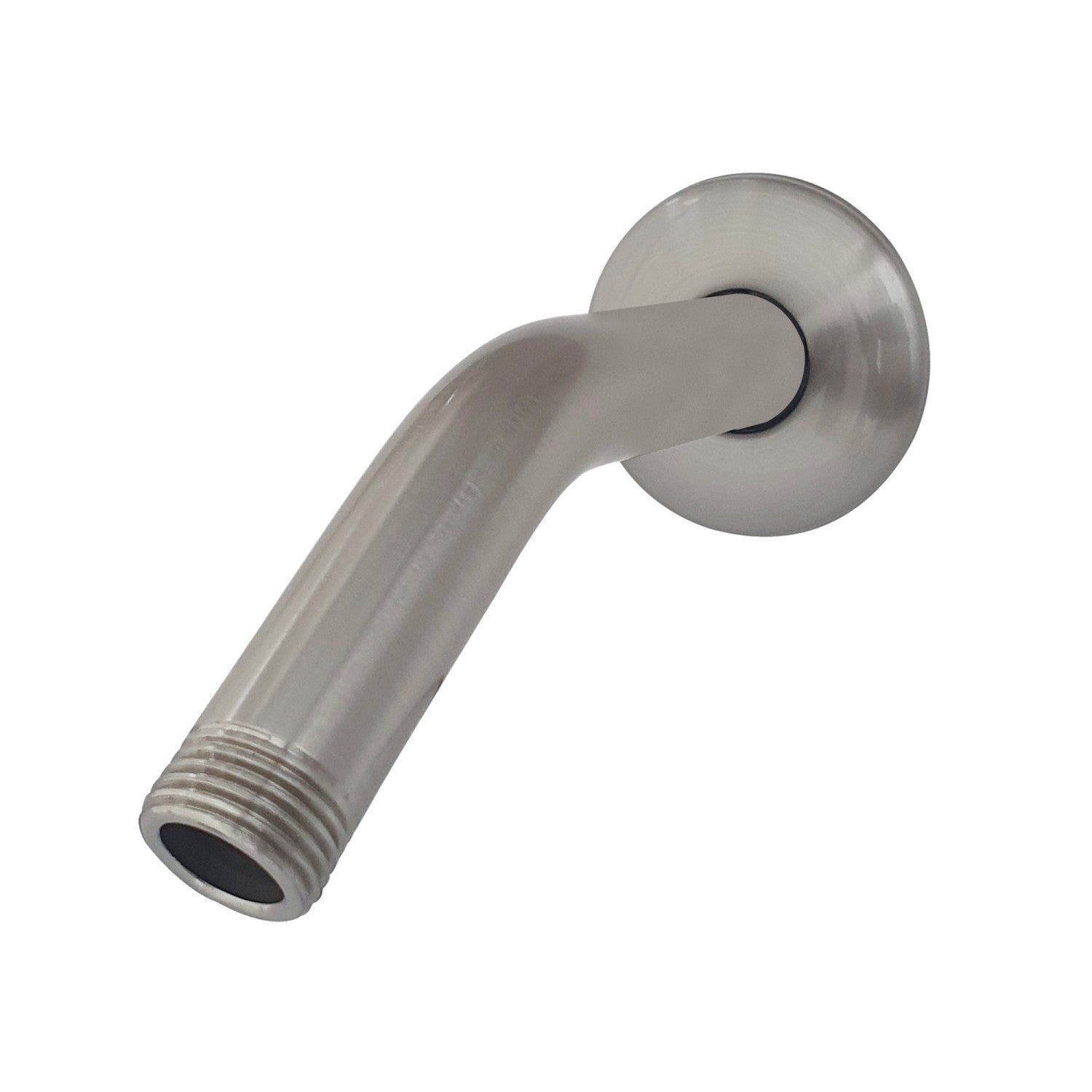 AquaElements K155K8 6 Inch Adjustable Shower Arm with Round Flange, Brushed Nickel Finish - Perfect for Bathroom Renovation & Modern Shower Installation