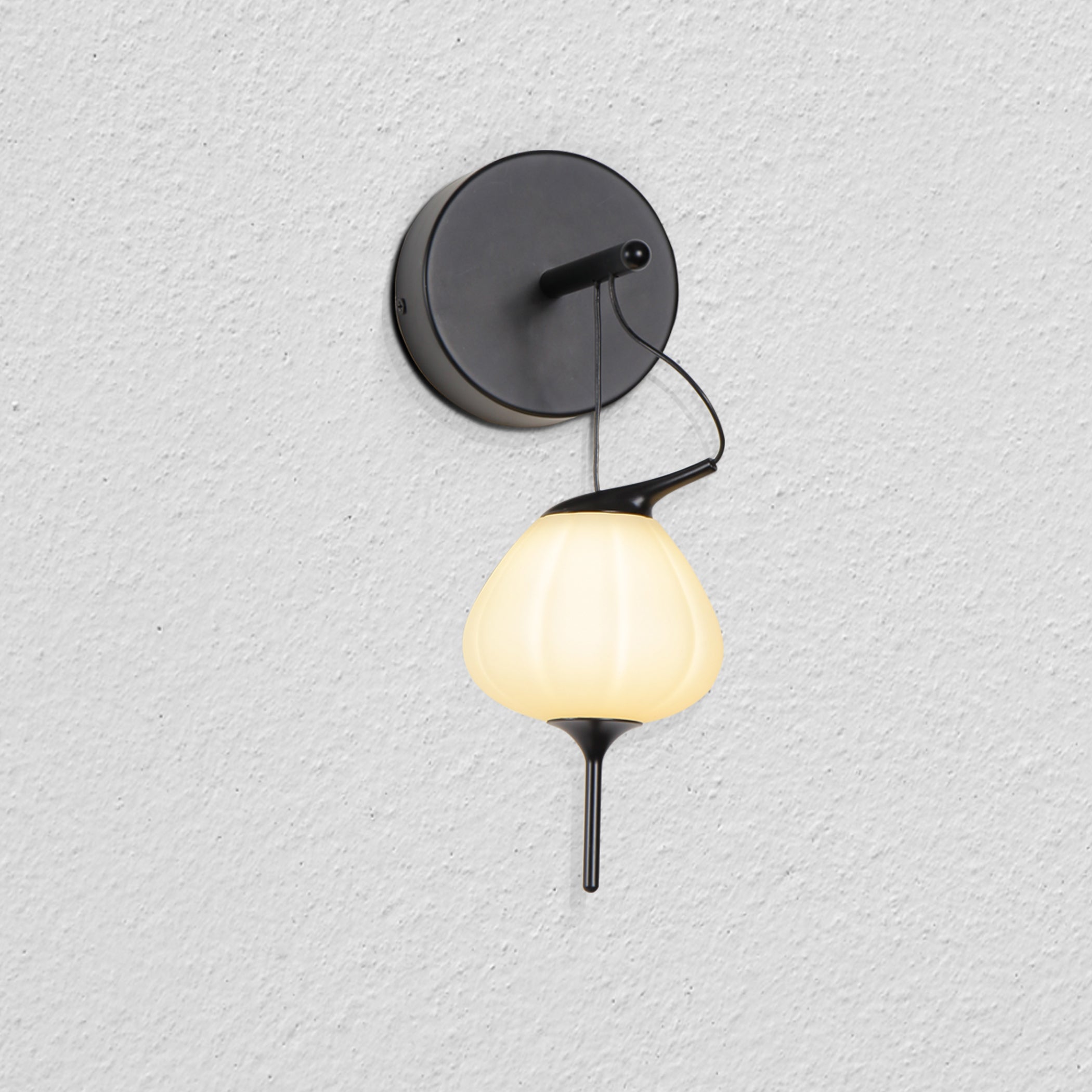 VONN Lecce VAW1221BL Black Integrated LED Wall Sconce with Glass Shade - Modern Lighting for Bedroom, Hallway & Living Room Decor