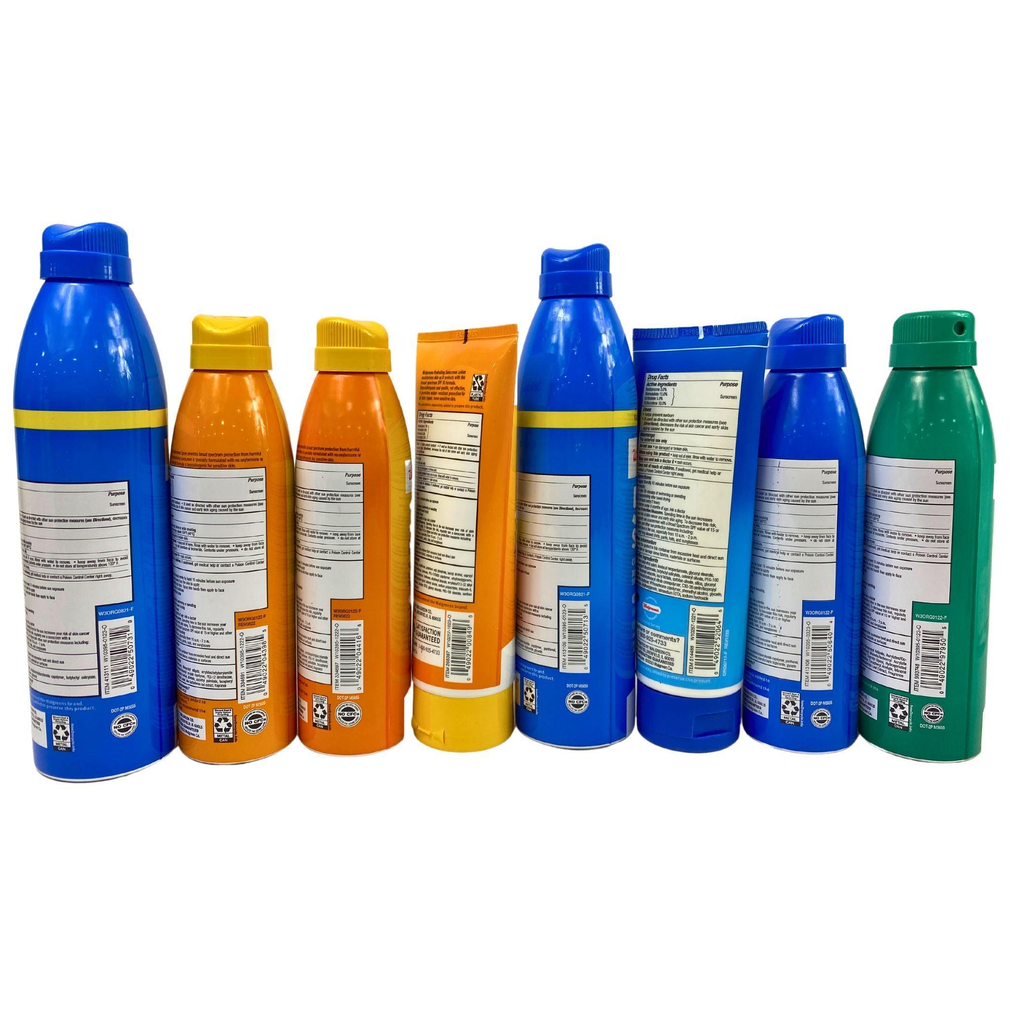 Walgr33ns Sunscreen Variety Pack - SPF 30/50, Spray & Lotion (65-Piece Bulk Set) for Beach, Pool & Outdoor Activities