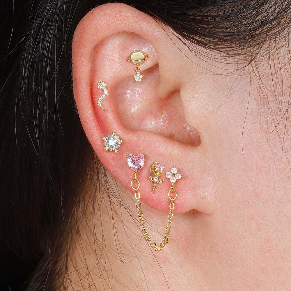 20G Star Emoji Conch Double Piercing Earrings - Trendy Cartilage Ear Jewelry for Women | EGD0382 | Perfect for Parties, Festivals and Everyday Fashion Accessories