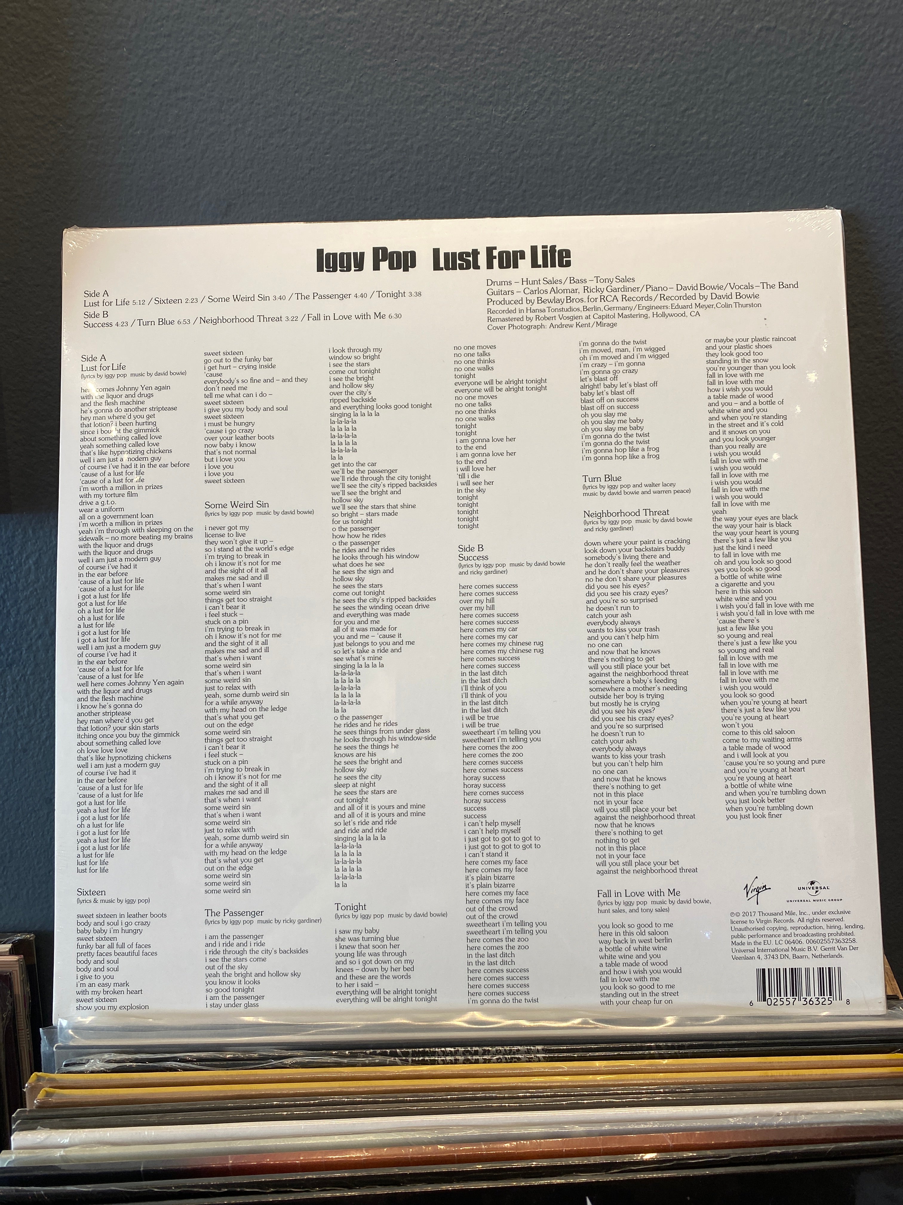 Iggy Pop - Lust for Life Vinyl LP Record | Classic Rock Music Album for Collectors & Music Lovers | Perfect for Home Listening & Vinyl Collections