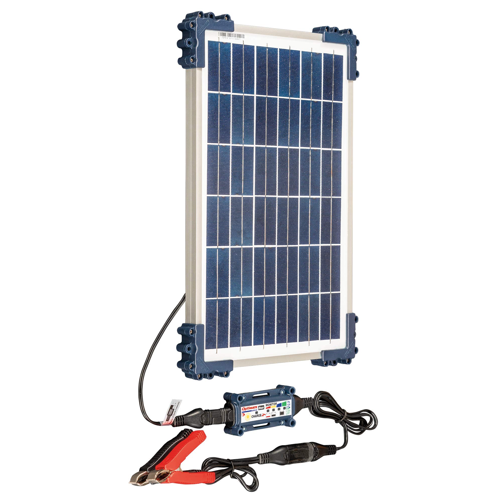 Optimate Solar Duo 10W Weatherproof Solar Battery Charger & Maintainer - 6-Step 12V/12.8V 0.83A for Cars, Motorcycles, Boats & RVs - Ideal for Outdoor & Off-Grid Power Maintenance (Model TM522-D1)