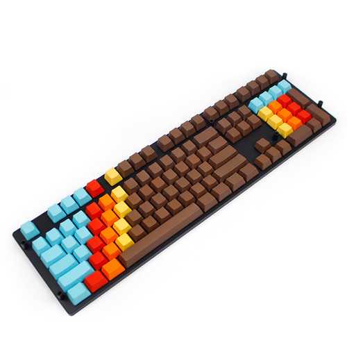 108-Key PBT OEM Profile Rainbow/1976 Blank Keycaps for MX Switches Mechanical Keyboard - Perfect for Typing, Gaming & Custom Keyboard Builds