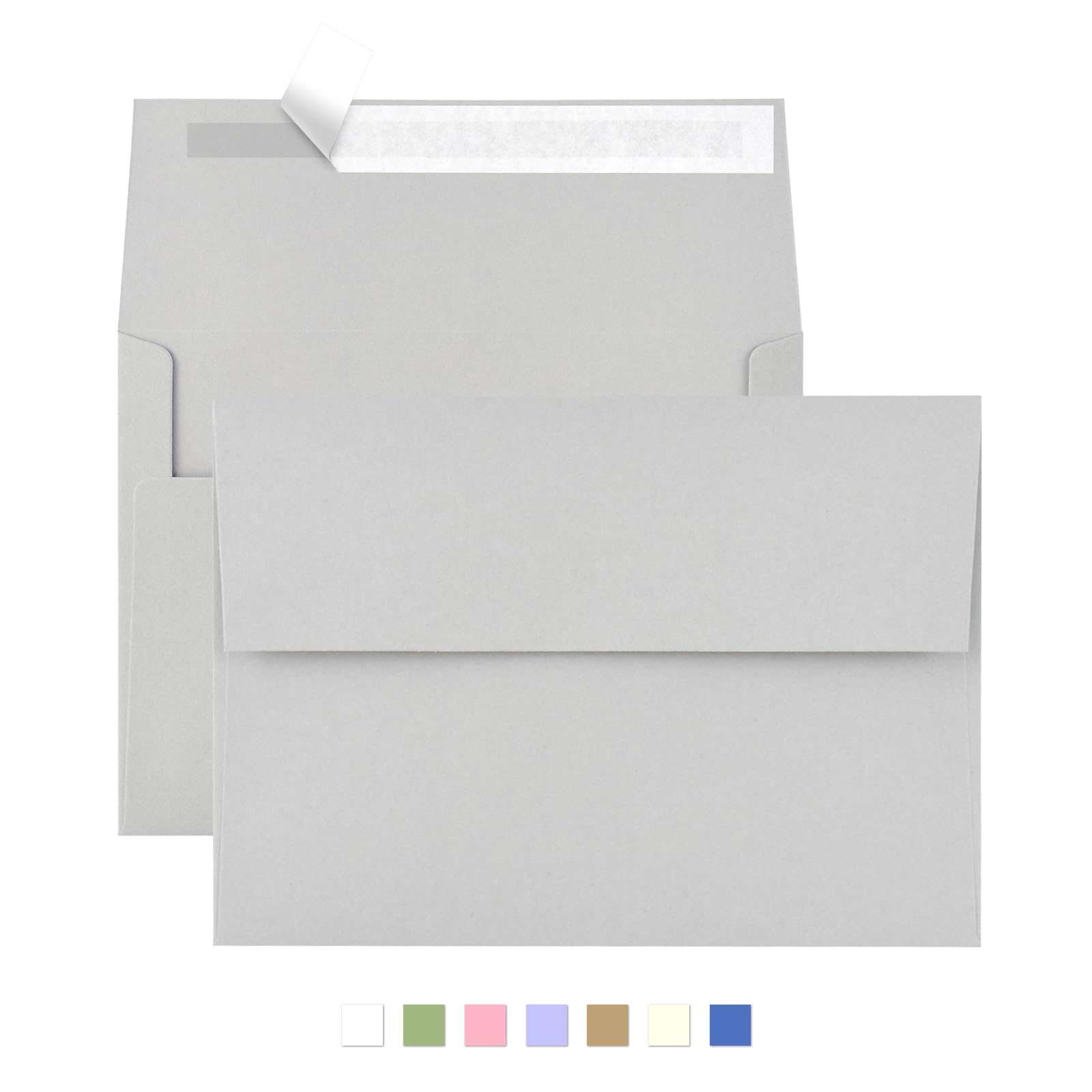 50 Pack 5x7 Envelopes - A7 Size Gray Self Seal Invitation Envelopes, Printable for Wedding, Baby Shower, Greeting Cards & Business Mail - Perfect for Special Occasions & Professional Correspondence