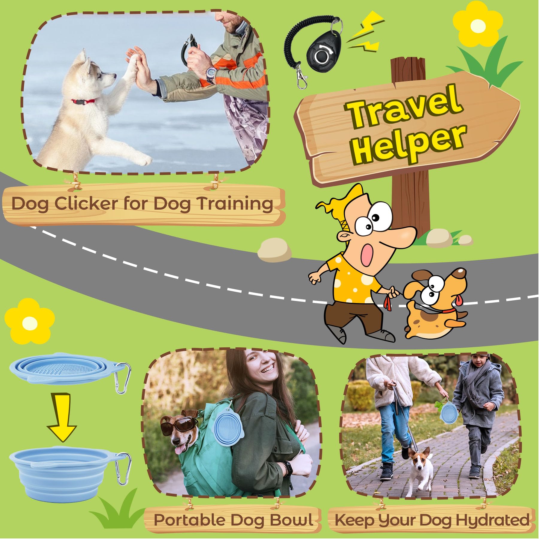 22 Pack Fun & Practical Puppy Toys for Teething, Training - Colorful Ropes, Squeaky Plush Toys, Durable Chew Toys with Portable Dog Bowl & Clicker - Perfect for Puppy Playtime, Obedience Training & Travel