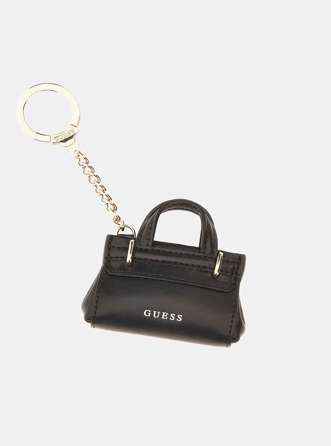 Stylish Black Leather Handbag Keychain - Durable & Fashionable Key Ring for Women's Purses, Wallets & Backpacks - Perfect Gift for Travel, Office & Daily Use