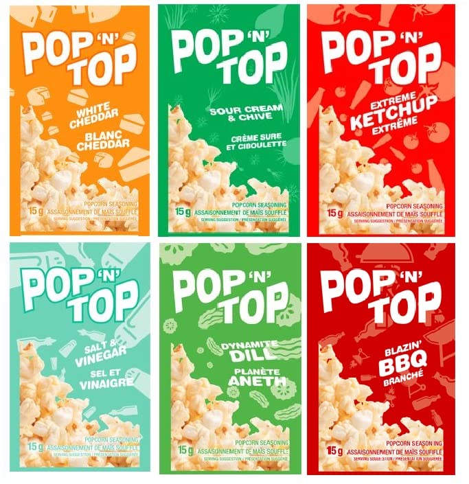 Pop n Top Popcorn Seasoning - BBQ Flavor (24 Packets, 15g Each) | Perfect for Movie Nights, Parties & Snack Time
