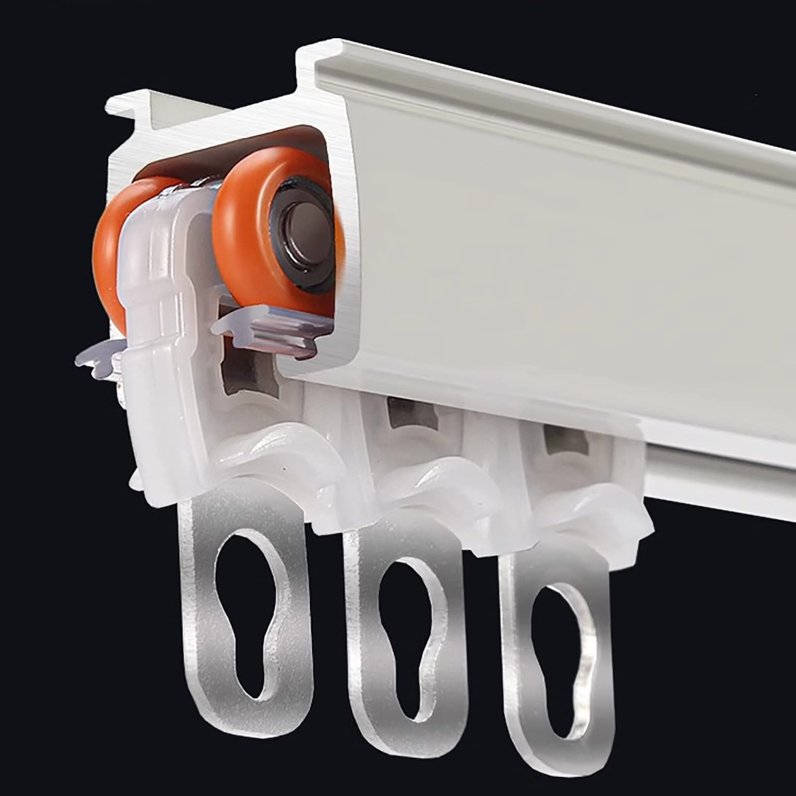Heavy Duty Aluminum Ceiling Curtain Track System - White Hospital & RV Curtain Rail for Room Dividers - Wall/Ceiling Mount Curtain Rod with Bearings for Thick Fabric Drapes - Perfect for Medical Facilities, Campers & Home Room Partitions