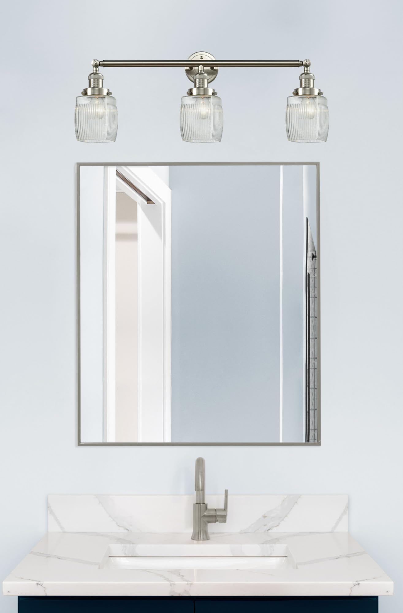 Innovations Lighting Colton 3-Light Bathroom Vanity Light Fixture in Polished Nickel - Perfect for Modern Bathroom Makeovers and Spa-Like Ambiance