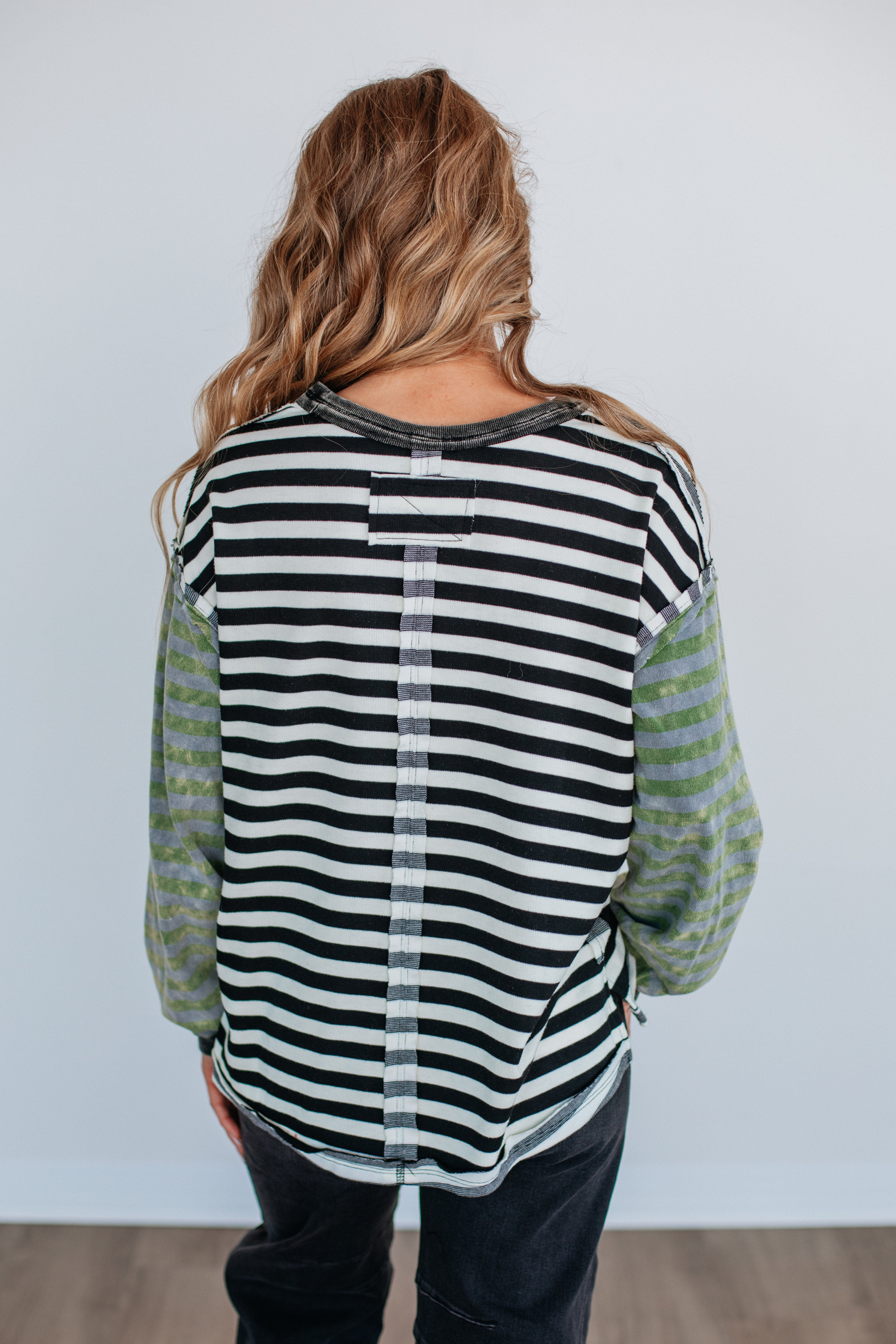 Kaden Striped Women's Tops - Black Mix Color Casual Shirt for Everyday Wear | Perfect for Work, Outings & Layering