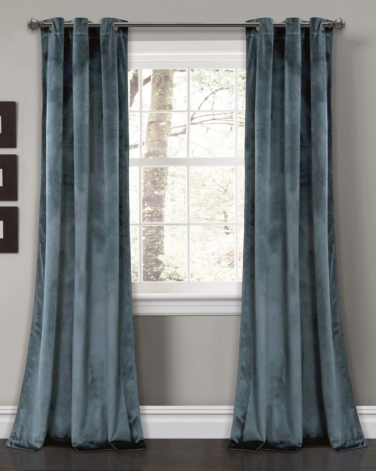 Blackout Window Curtains Pair - Slate Blue, 84x38