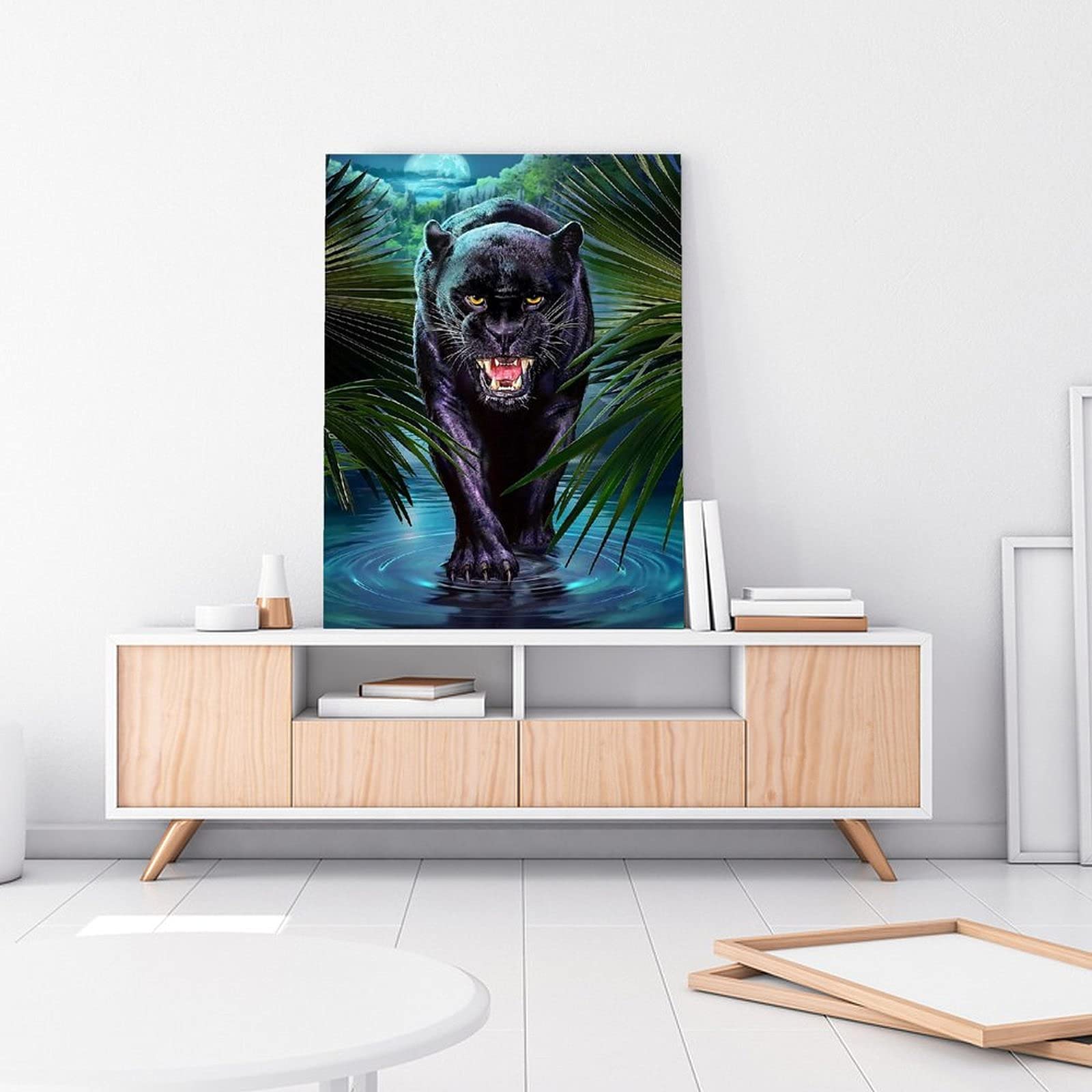 Black Panther Canvas Wall Art - Animal Posters for Home & Office Decor | Jungle Theme Wall Decor for Living Room, Bedroom, or Workspace