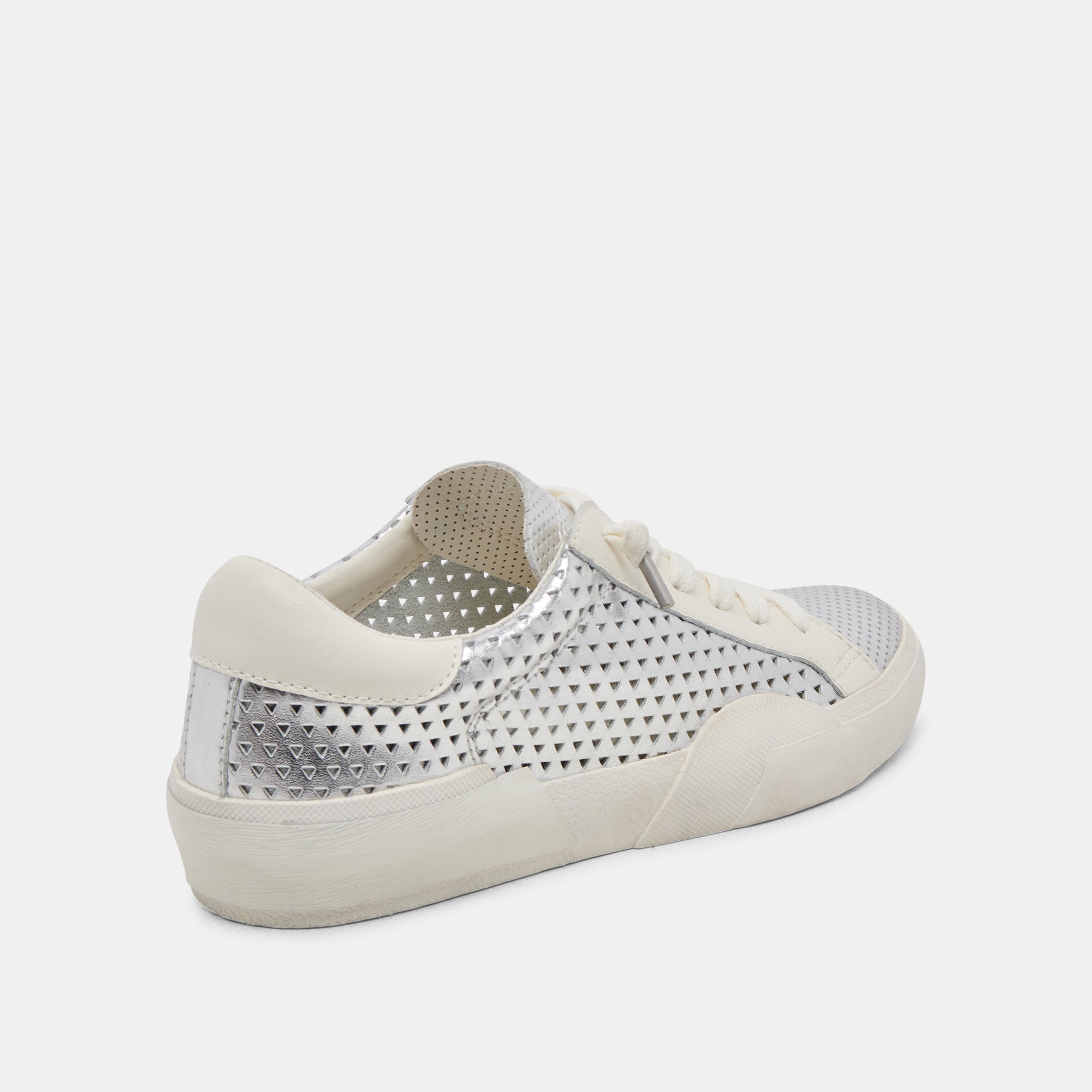 ZINA PERF 360 Sneakers - Silver Leather Women's Fashion Shoes for Running & Walking | Comfortable Lightweight Athletic Shoes for Gym, Workout & Daily Wear
