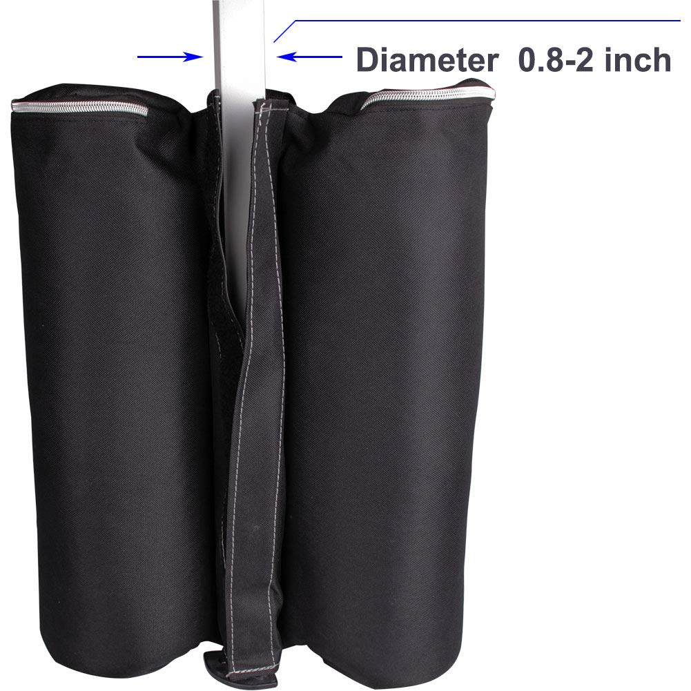 Goutime 4-Pack Heavy Duty Canopy Weights (160lbs) - Sand Bags for Outdoor Pop Up Tents, Gazebos & Sun Shelters - Perfect for Beach, Camping, Backyard Parties & Events - Black