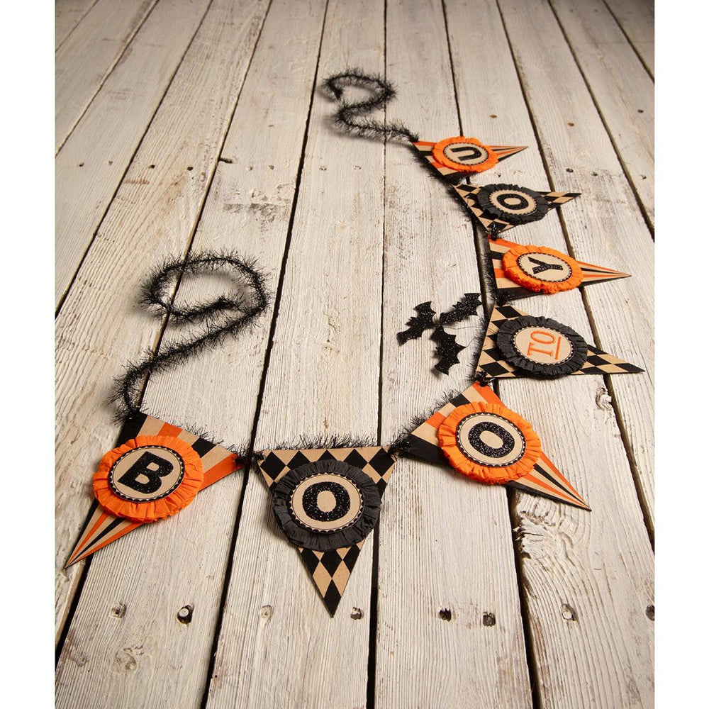 Boo To You Halloween Garland by Bethany Lowe Designs - Spooky Party Decor for Home, Porch & Halloween Celebrations