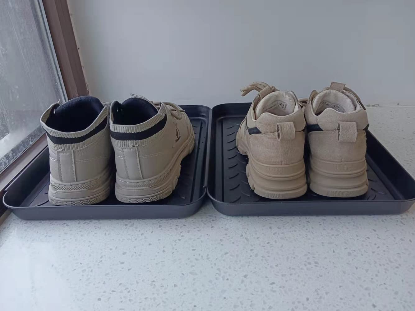 3 Pack Plastic Boot Tray for Entryway - Non-Slip Shoe Mat for Wet Shoes & Pets