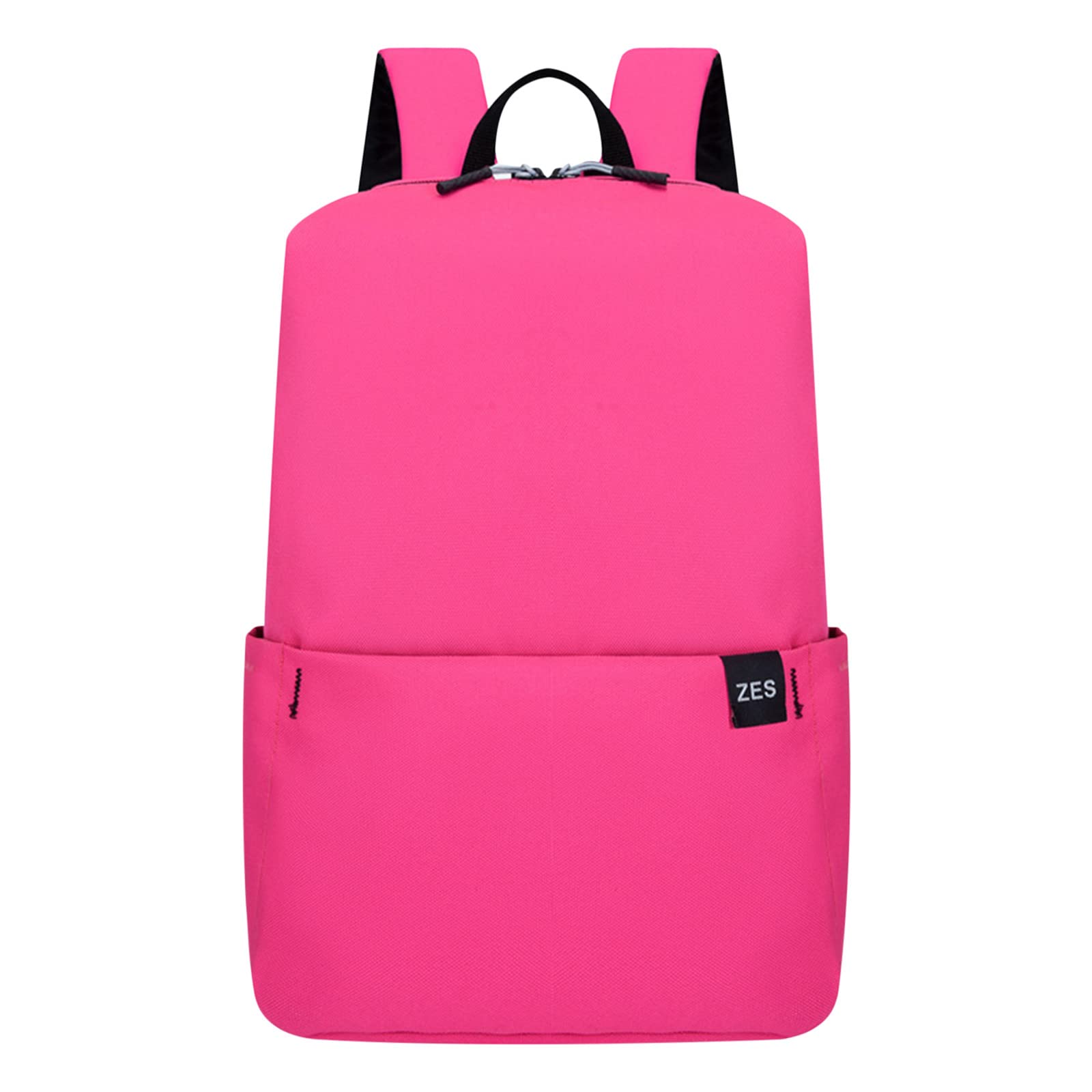 Lightweight Casual Unisex Backpack for School & College - Solid Color Bookbag for Boys & Girls - Durable Student Backpack (Medium, Pink) - Perfect for Daily Use, Travel & Outdoor Activities