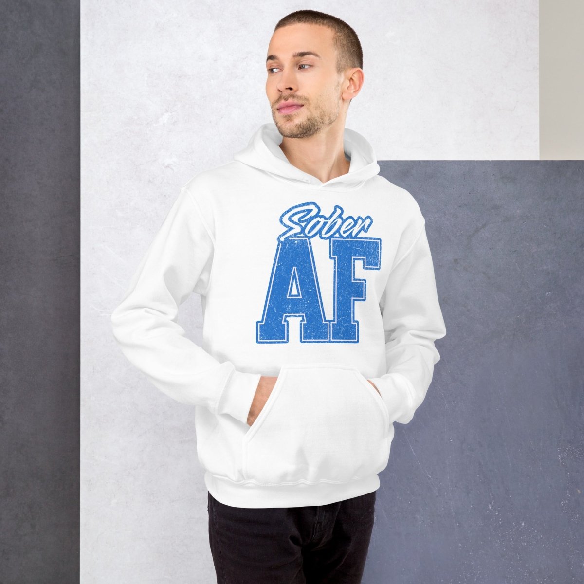 Sober AF Collegiate Unisex Hoodie - Comfortable Pullover Sweatshirt for Men & Women | Perfect for College, Gym & Casual Wear