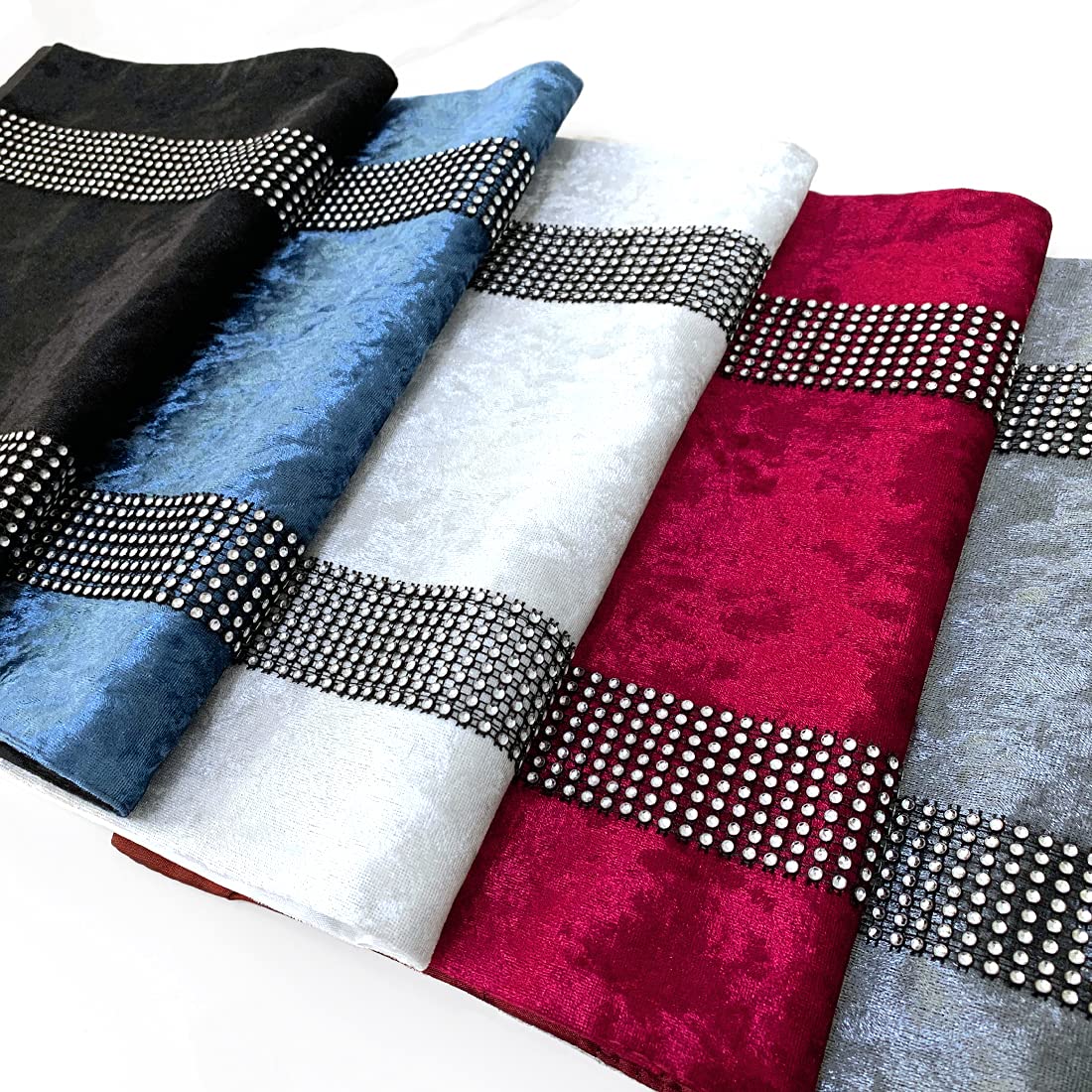 Luxury Black Velvet Placemats Set of 4 - Elegant Shining Minimalist Table Mats for Dining, Coffee Table & TV Stand Decor - Perfect for Home Kitchen, Dinner Parties & Holiday Gatherings