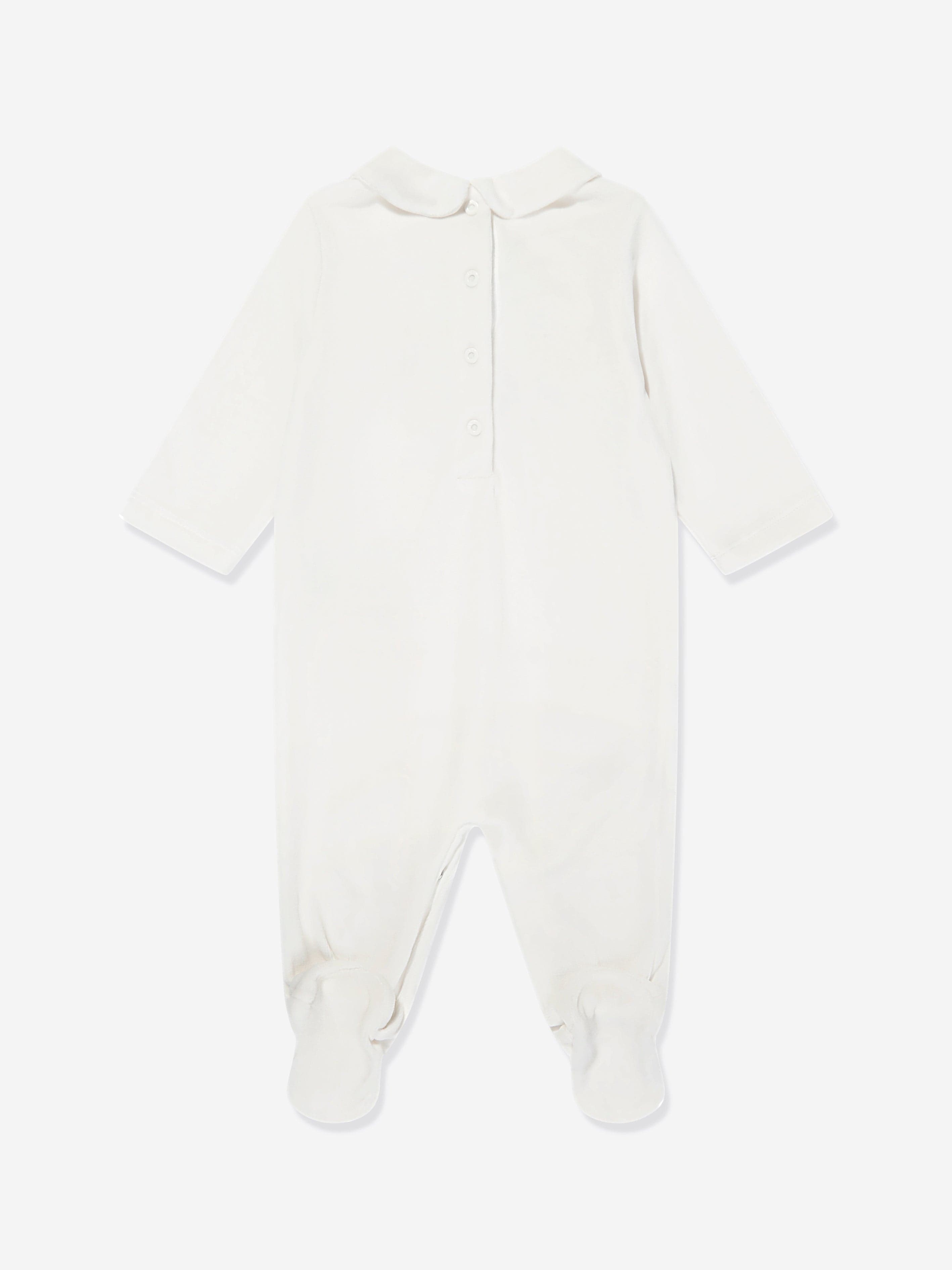 Soft Baby Bear Chenille Babygrow Set - Cozy White Infant Romper & Pants Outfit for Newborns & Toddlers | Perfect for Winter, Photo Shoots & Playtime