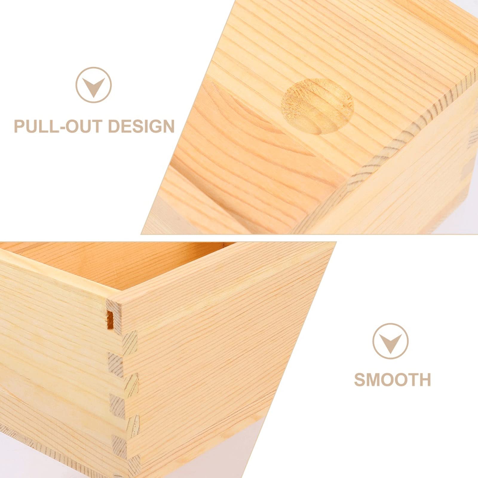1pc Wooden Storage Box with Drawer - Organizer for Sundries, Jewelry & Small Items | Home, Office & Craft Room Storage Solution