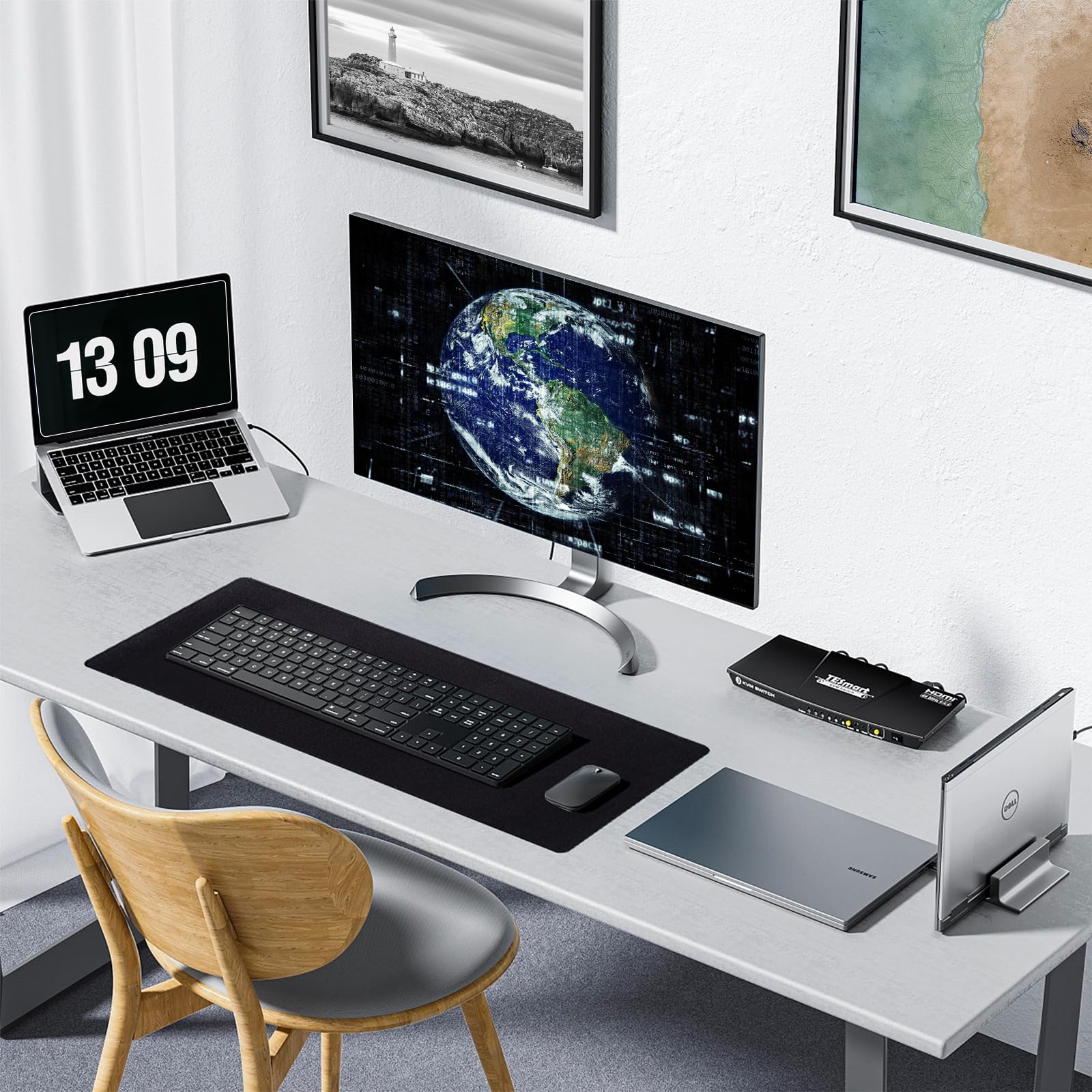 Large Gaming Mouse Pad - Non-Slip Rubber Base & Stitched Edges for PC/Office/Home Use