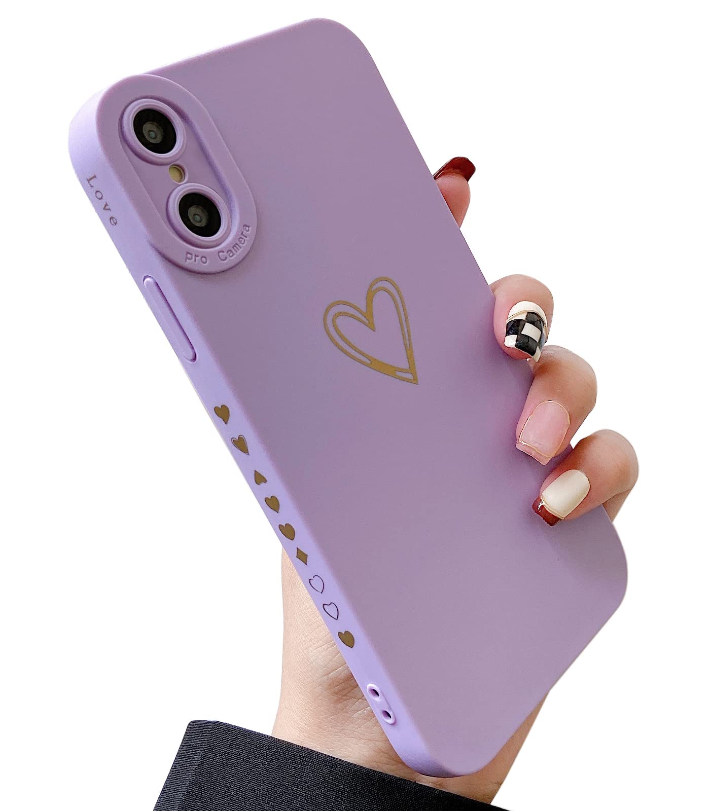 Qokey Cute Heart Plated iPhone X/Xs Case 5.8