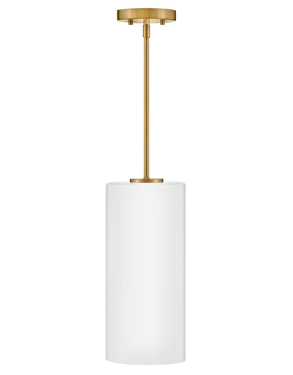 Sleek Lark Lane 83377LCB-CO Single Cylinder Pendant Light with Opal Glass Shade & Lacquered Brass Finish – Perfect for Kitchen Island, Dining Room, or Entryway Lighting