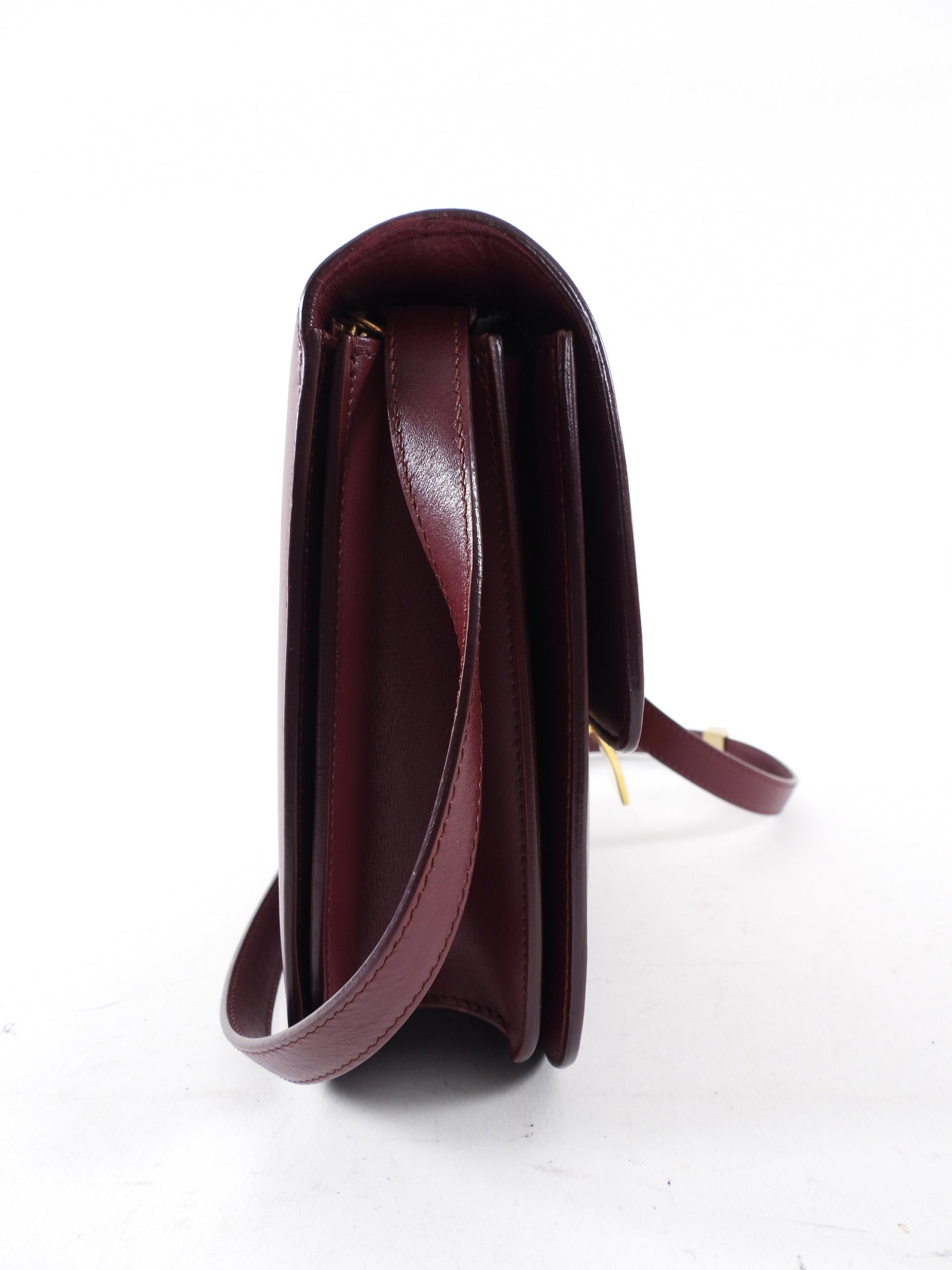 Celine Dark Burgundy Leather Medium Box Bag - Luxury Designer Handbag for Women | Perfect for Work, Travel & Evening Events