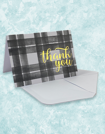 Elegant Black Thank You Cards for Business & Personal Use - Premium Quality Hopscotch Greeting Cards for Weddings, Graduation, Appreciation Gifts & Special Occasions