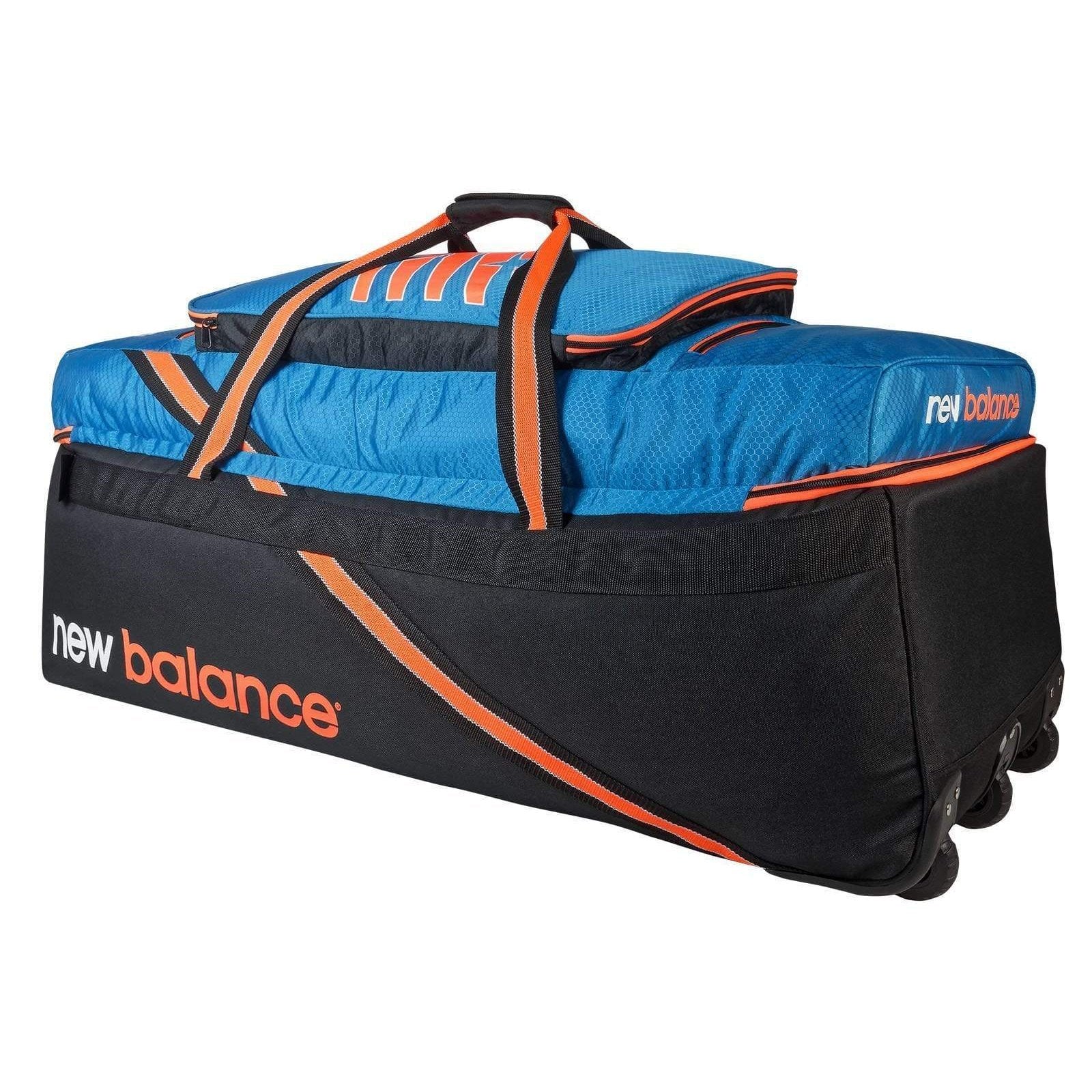 New Balance DC1080 Wheelie Cricket Kit Bag - Black/Blue - Durable Sports Equipment for Cricket Training & Matches